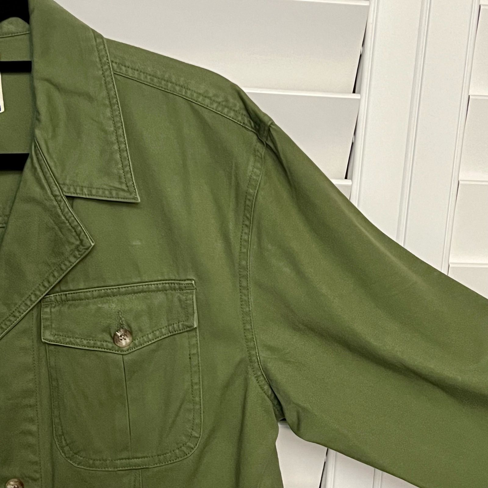 St. Johns Bay Jacket With Belt Long Sleeve Button Down Army Green Jacket Size M / US 6-8 / IT 42-44 - 7 Thumbnail