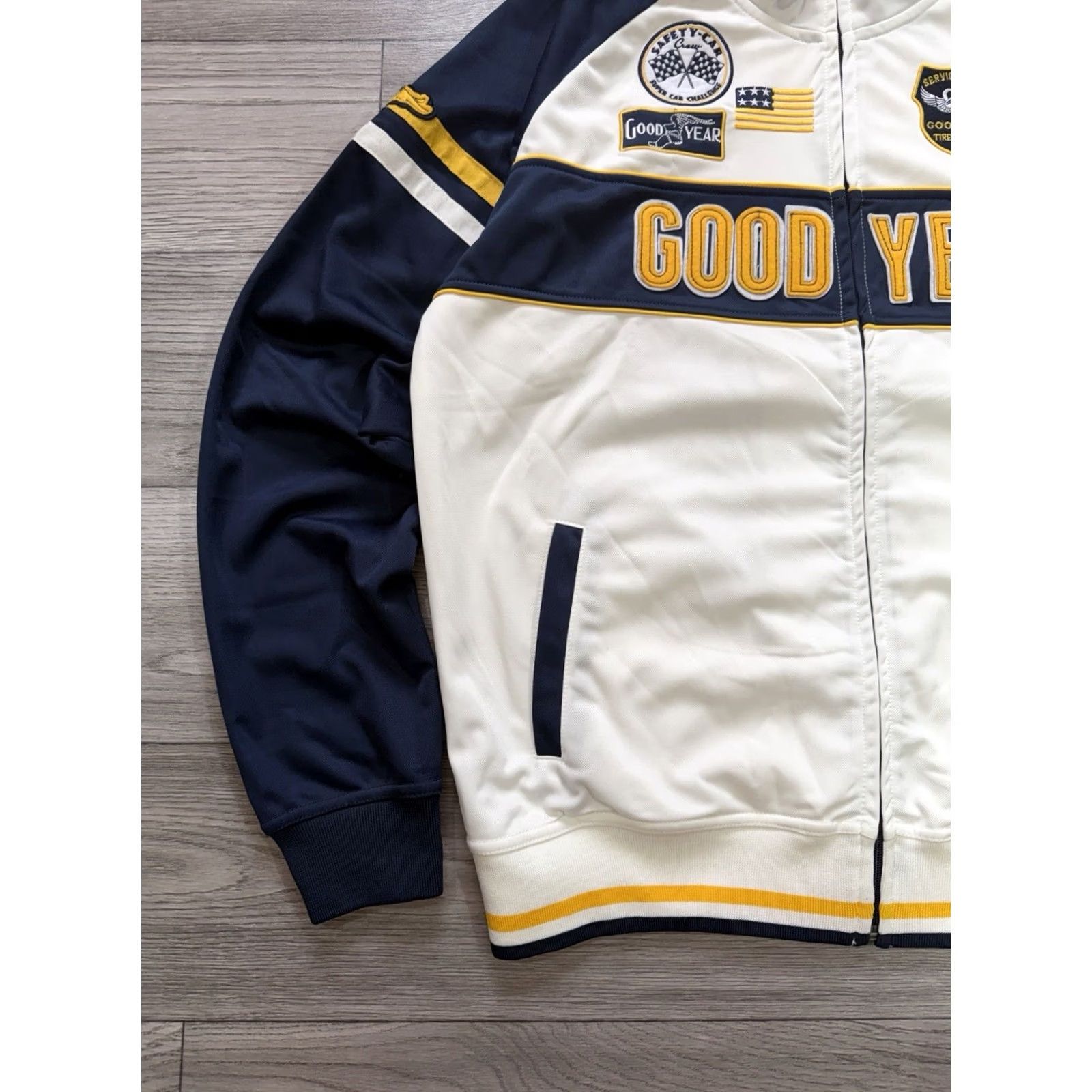 Vintage Goodyear Eagle Racing Track Jacket Mens XXL White Full Zip MX Racing Motrsport 2XL Size US XXL / EU 58 / 5 - 4 Thumbnail