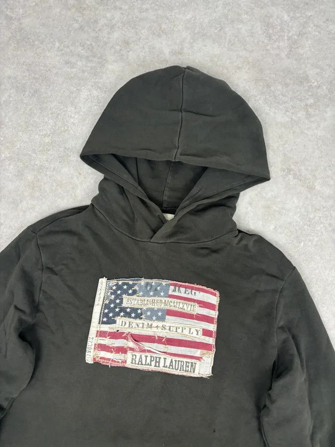 Polo Ralph Lauren 2010s Ralph Lauren Distressed Army USA Flag Hoodie Size US M / EU 48-50 / 2 - 4 Thumbnail