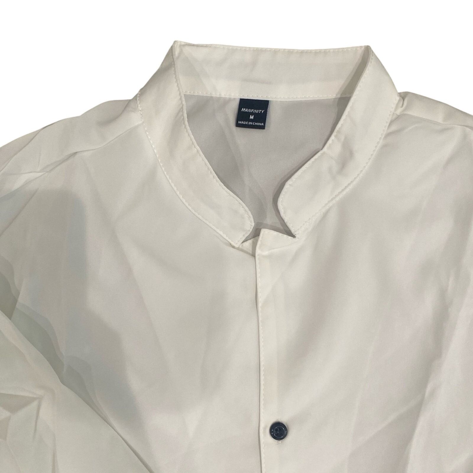 Shein Men’s Long Sleeve Button Down Dress Shirt in White, Size M Size US M / EU 48-50 / 2 - 3 Thumbnail