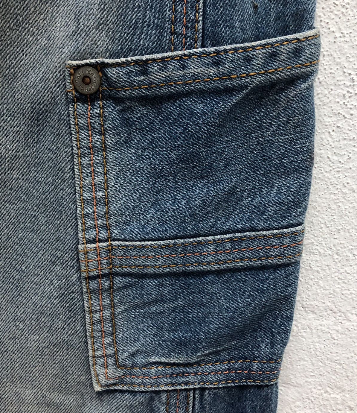 Japanese Brand GENOESE Cargo Denim Jeans Medium Distressed Workwear Style Size US 33 - 8 Thumbnail