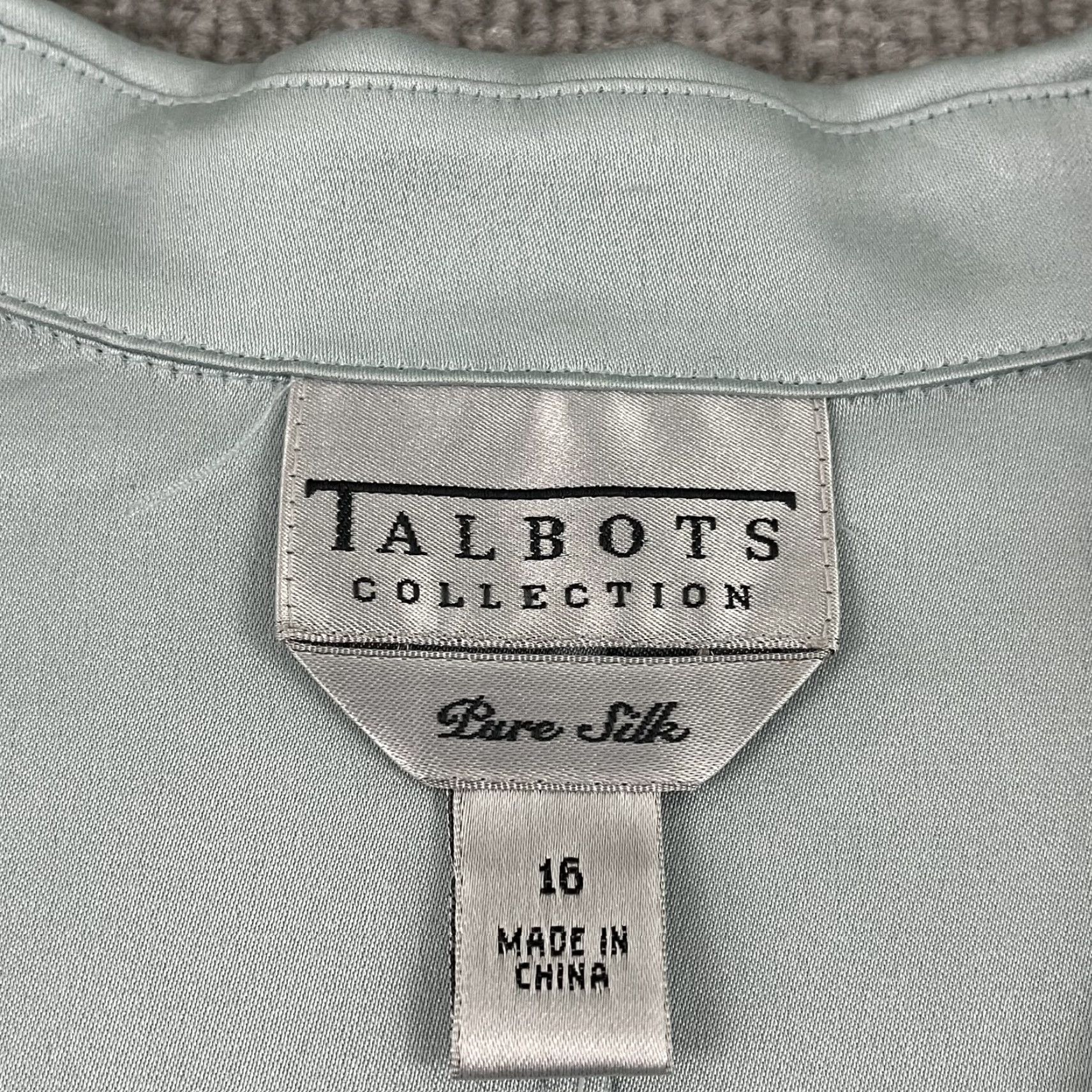 Talbots Talbots Blazer Jacket Womens Size 16 Blue 100% Silk Full Zip Career Office Size XXL / US 16-18 / IT 52-54 - 2 Thumbnail