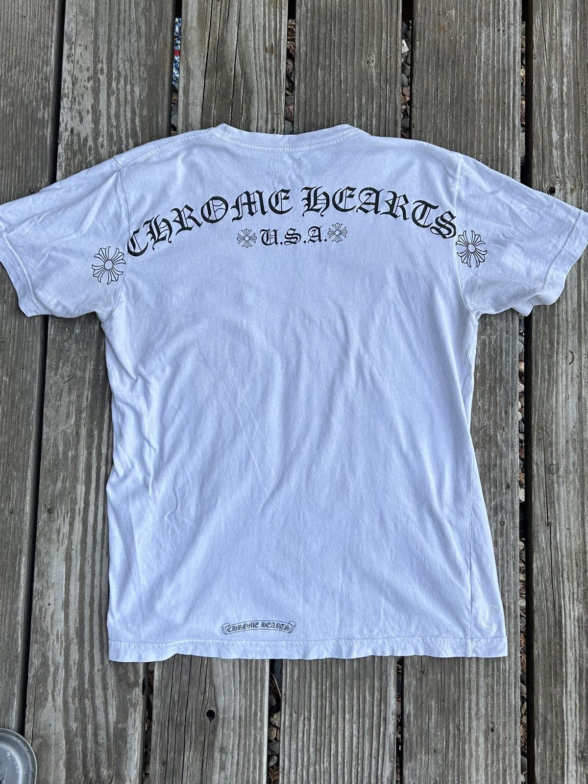 Chrome Hearts Chrome Hearts USA Shoulder Logo White T-shirt Size M Size US M / EU 48-50 / 2 - 1 Thumbnail