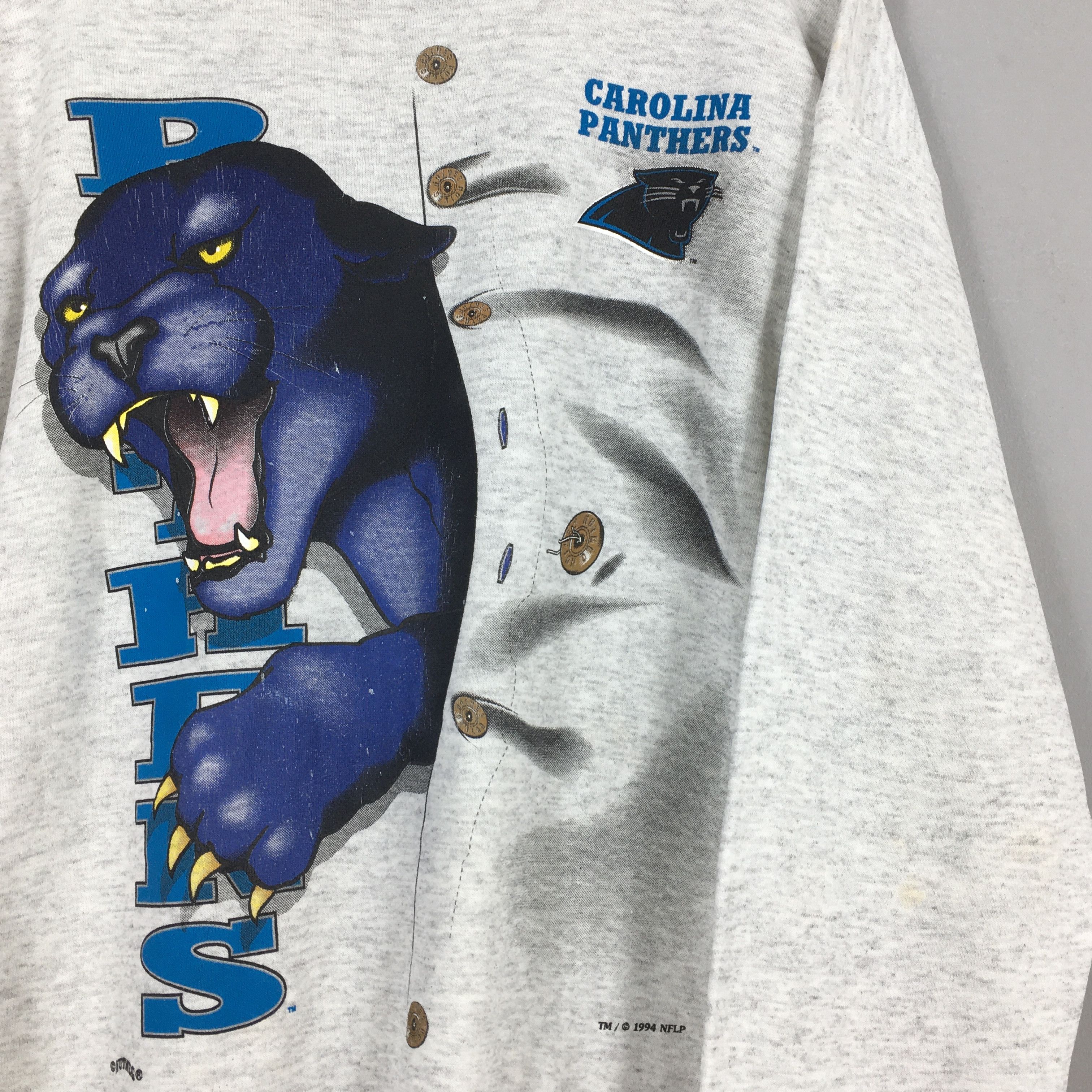 NFL × Vintage Vintage 90s Carolina Panthers Nfl Sweatshirt Large Size US L / EU 52-54 / 3 - 2 Thumbnail