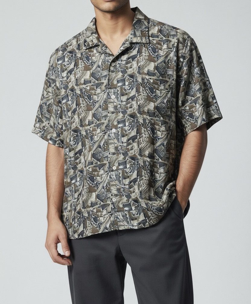Japanese Brand Vintage beams abstract pattern button ups shirt Size US L / EU 52-54 / 3 - 1 Thumbnail