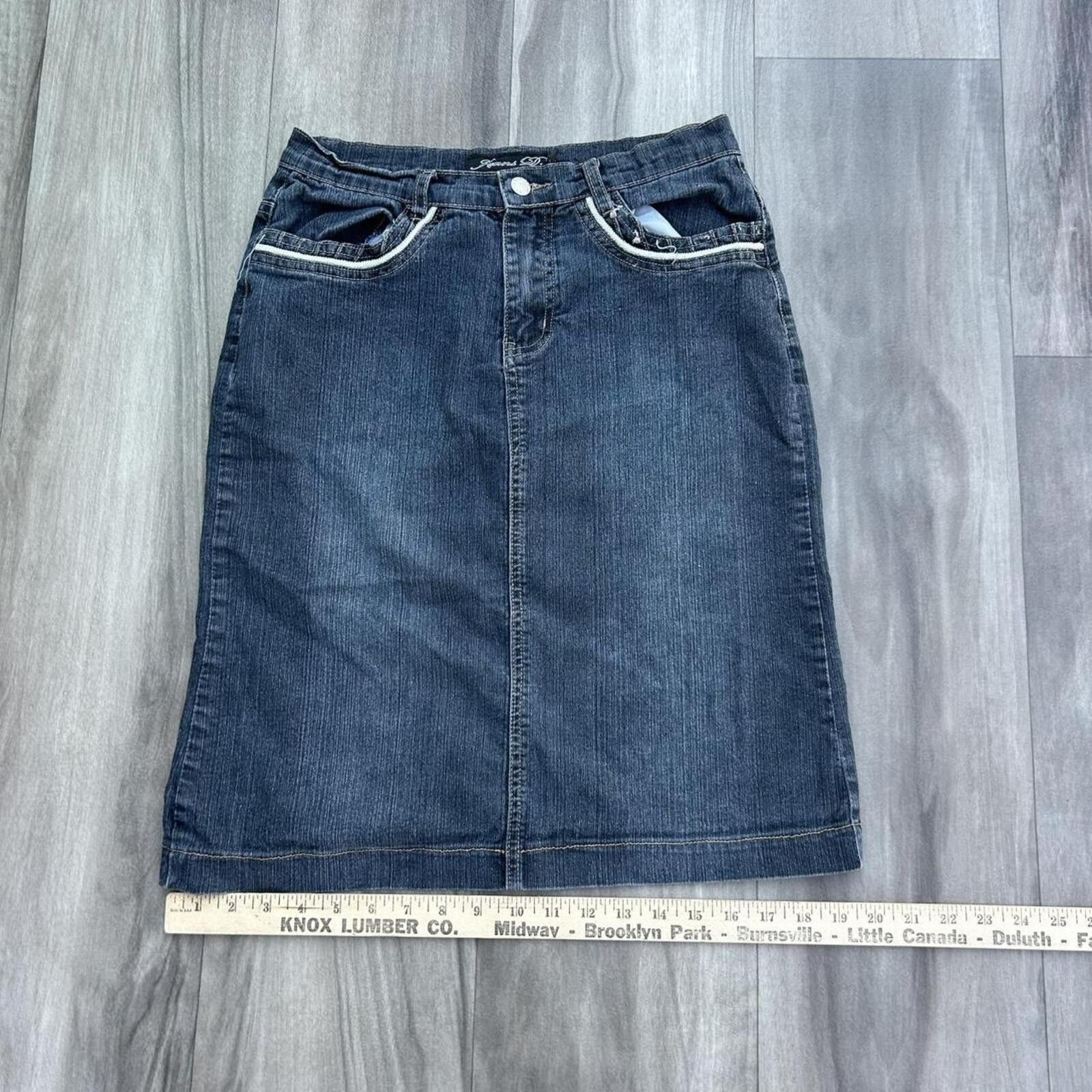 Other Vintage y2k Grey Black Faded Womens Mid Length Skirt size 7 Size 30" / US 8 / IT 44 - 7 Thumbnail