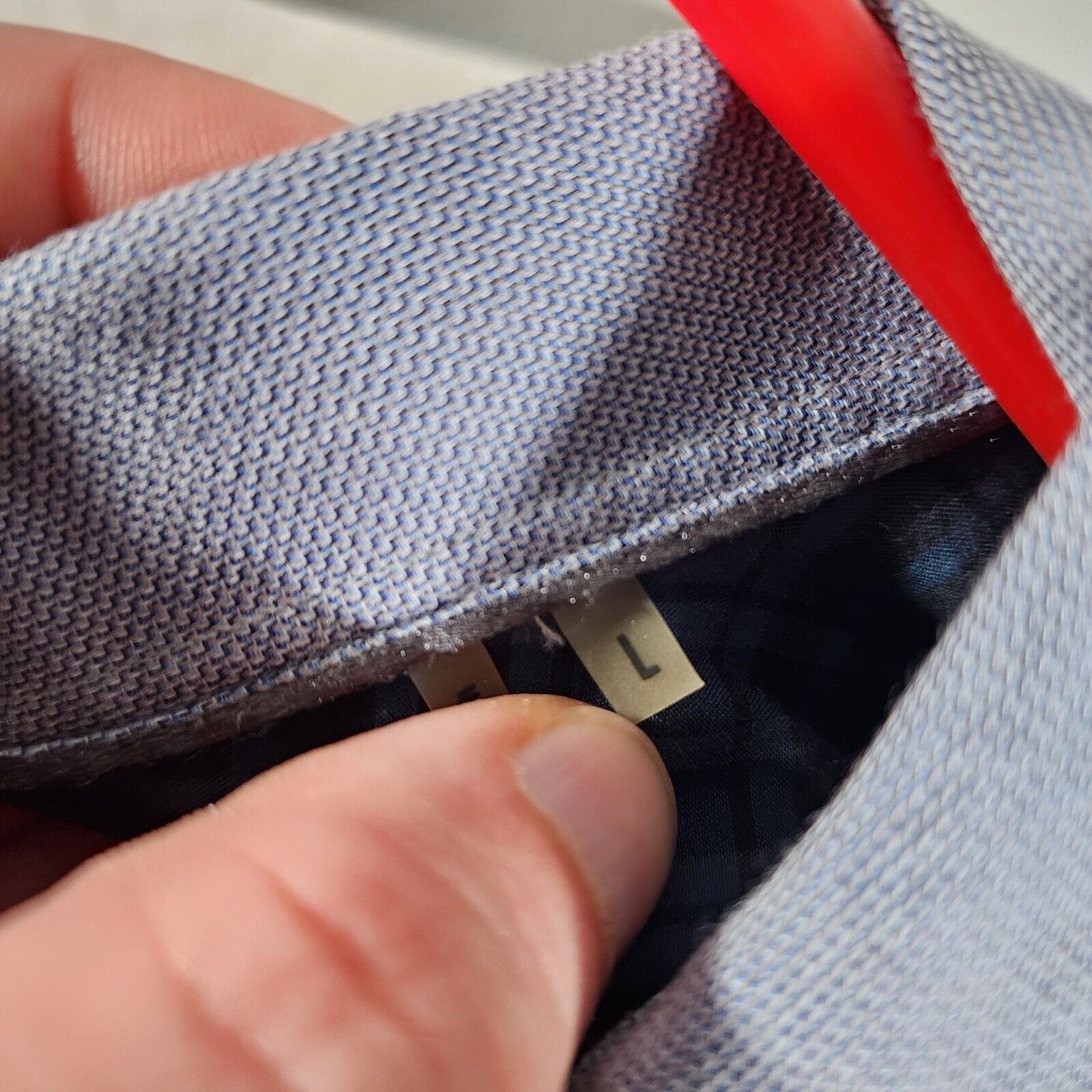 BUGATCHI Bugatchi Uomo Shaped Fit Shirt LG Blue Plaid Flip Cuff Blue Size US L / EU 52-54 / 3 - 5 Thumbnail