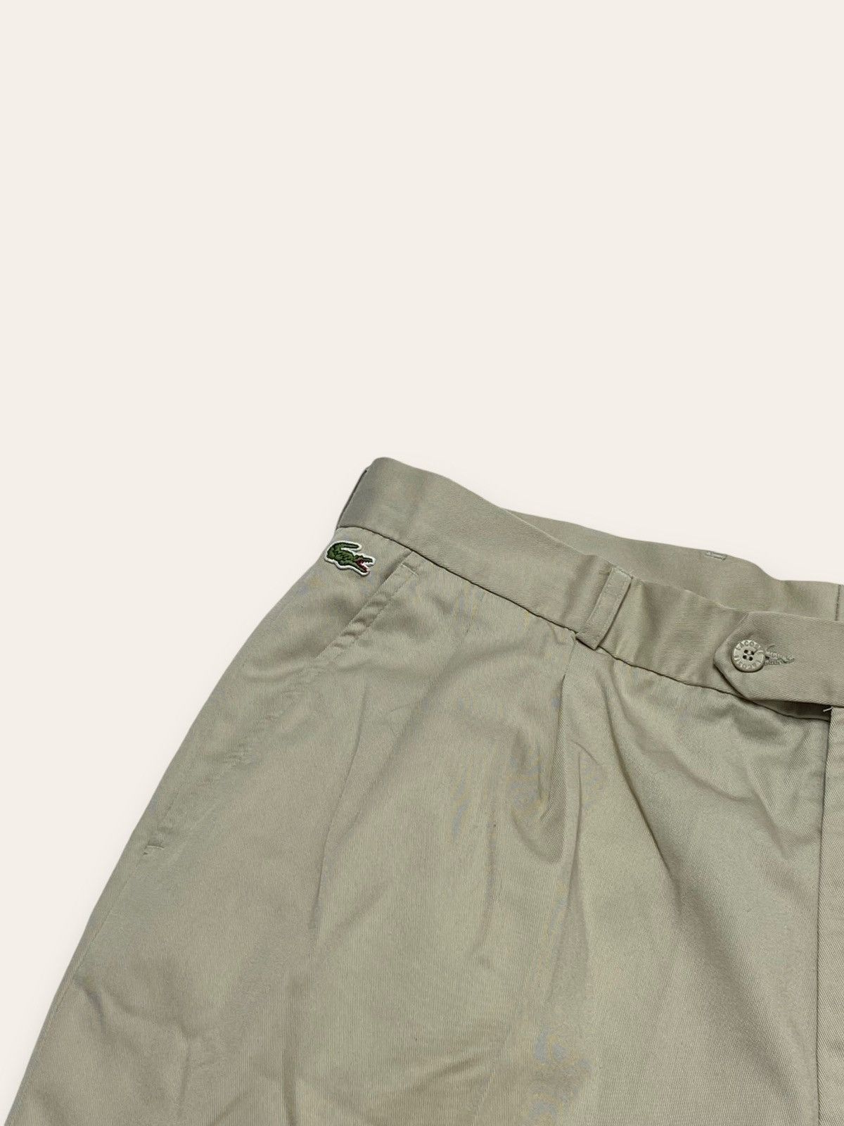 Lacoste 90s Vintage LACOSTE Chemise Beige Baggy Oversize Wide Pants Size US 35 - 5 Thumbnail