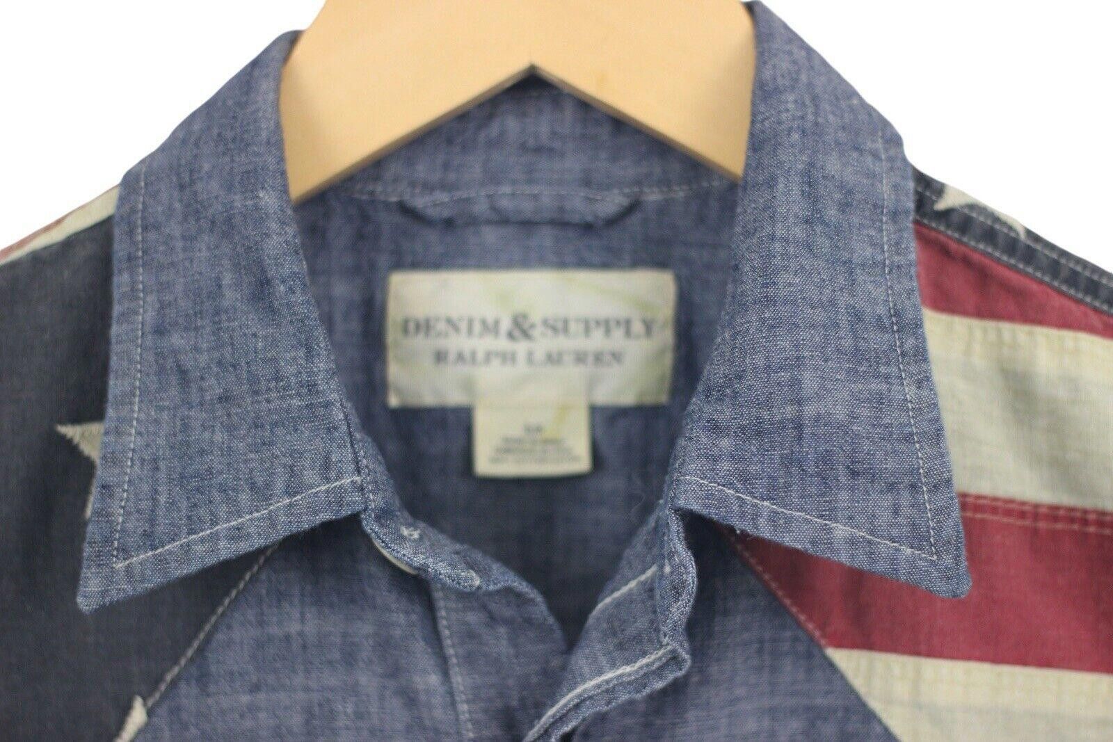 Denim & Supply Ralph Lauren Denim & Supply Ralph Lauren Pearl Snap USA Flag Shirt Sz S Size US S / EU 44-46 / 1 - 6 Thumbnail