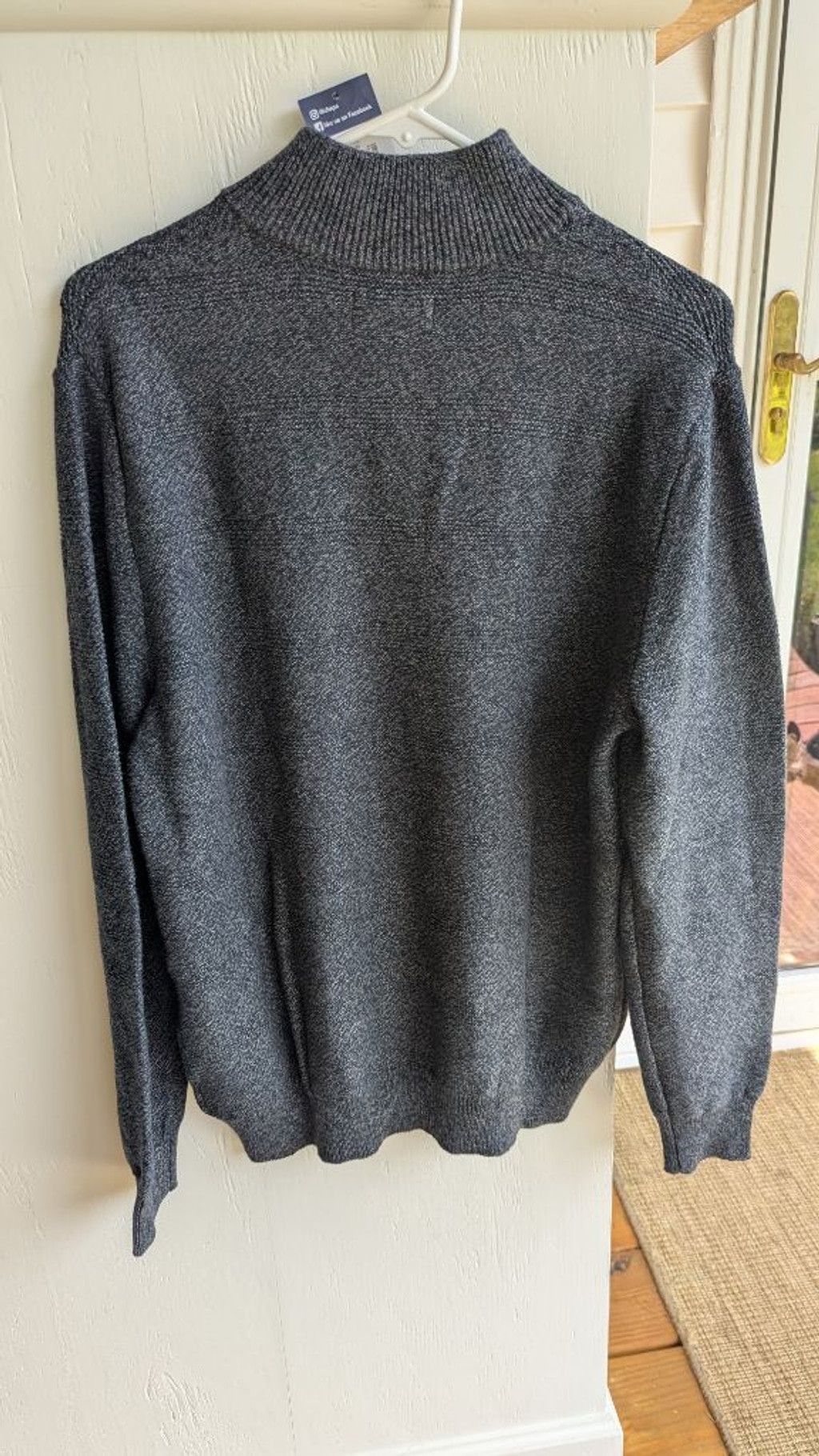 Chaps Men's Chaps M Charcoal Grey Mock Neck Button Sweater Size US M / EU 48-50 / 2 - 2 Thumbnail