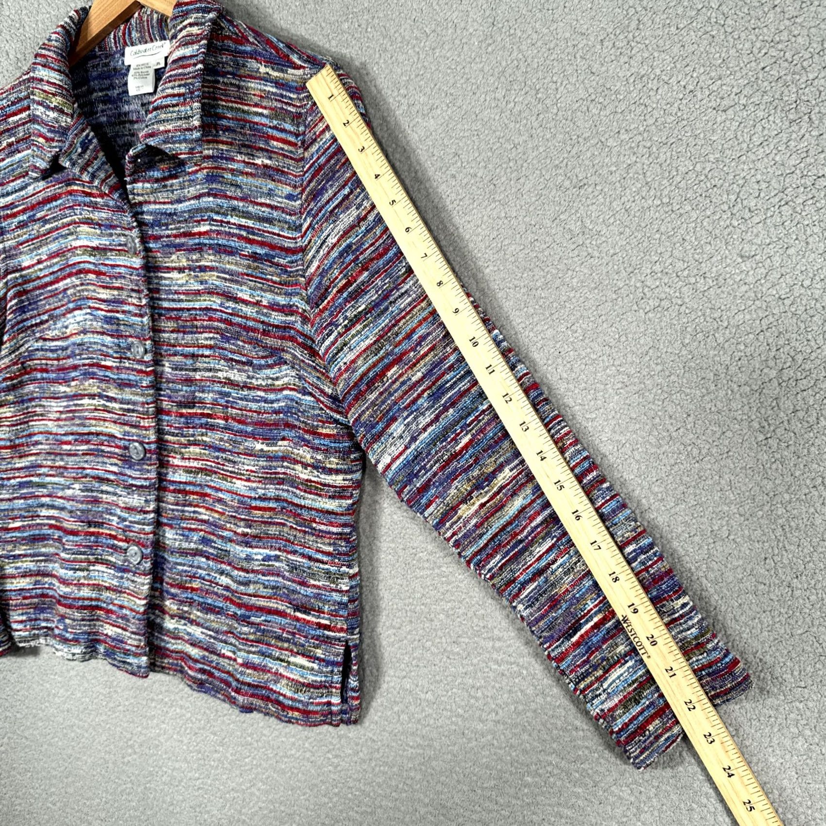 Coldwater Creek Coldwater Creek Jacket Womens PL Multicolor Tweed Boho Textured Shacket Shirt Jacket Petite Shirt Jacket Womens Size L / US 10 / IT 46 - 7 Thumbnail