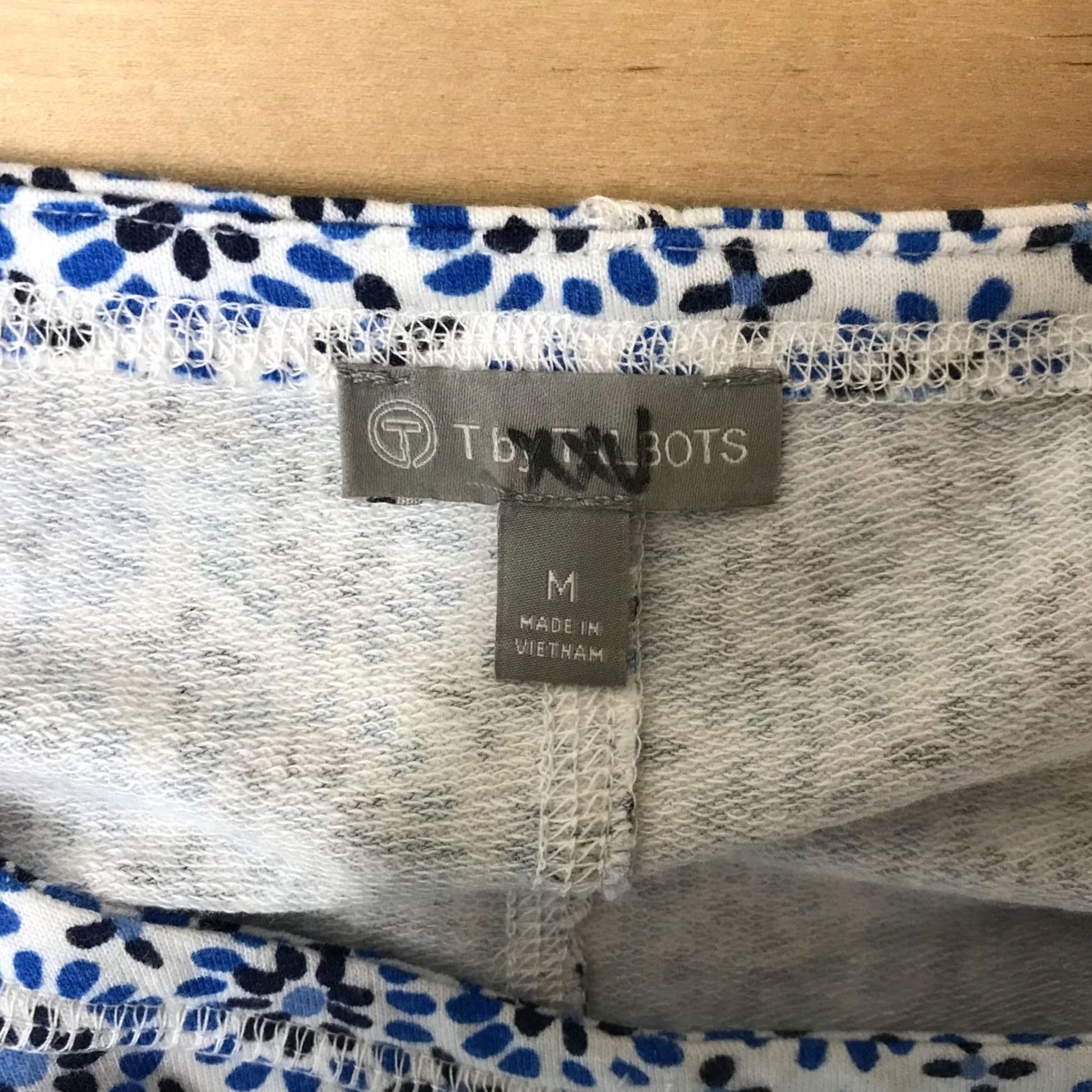 Talbots TALBOTS T BY TALBOTS DRESS WOMEN'S MEDIUM BLUE WHITE SHORT SLEEVE DRAWSTRING WAIST Size 32" / US 10 / IT 46 - 7 Thumbnail