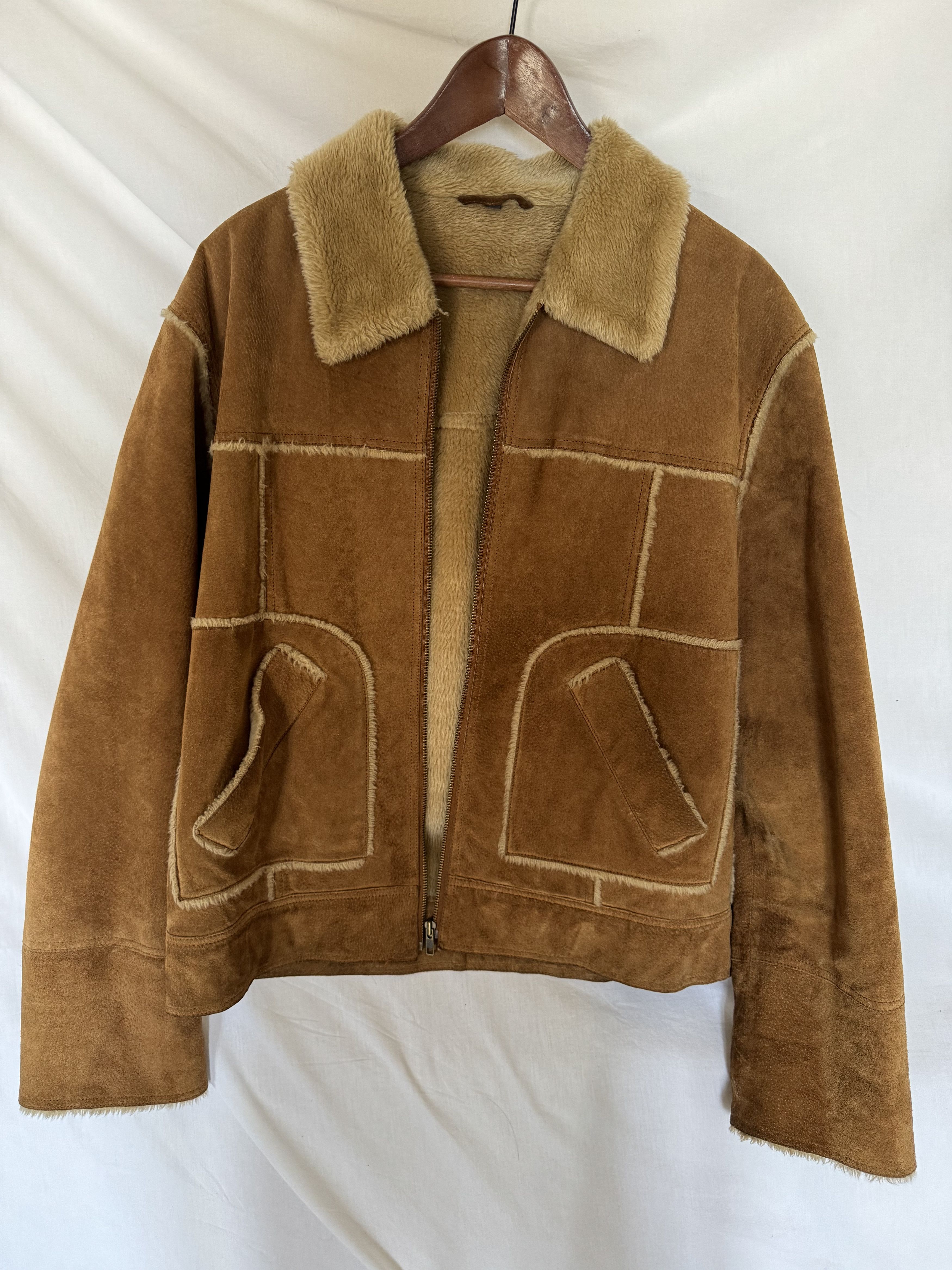 Vintage Authentic Vintage Lambswool Bomber Jacket Sherpa Fleece Size US L / EU 52-54 / 3 - 6 Thumbnail