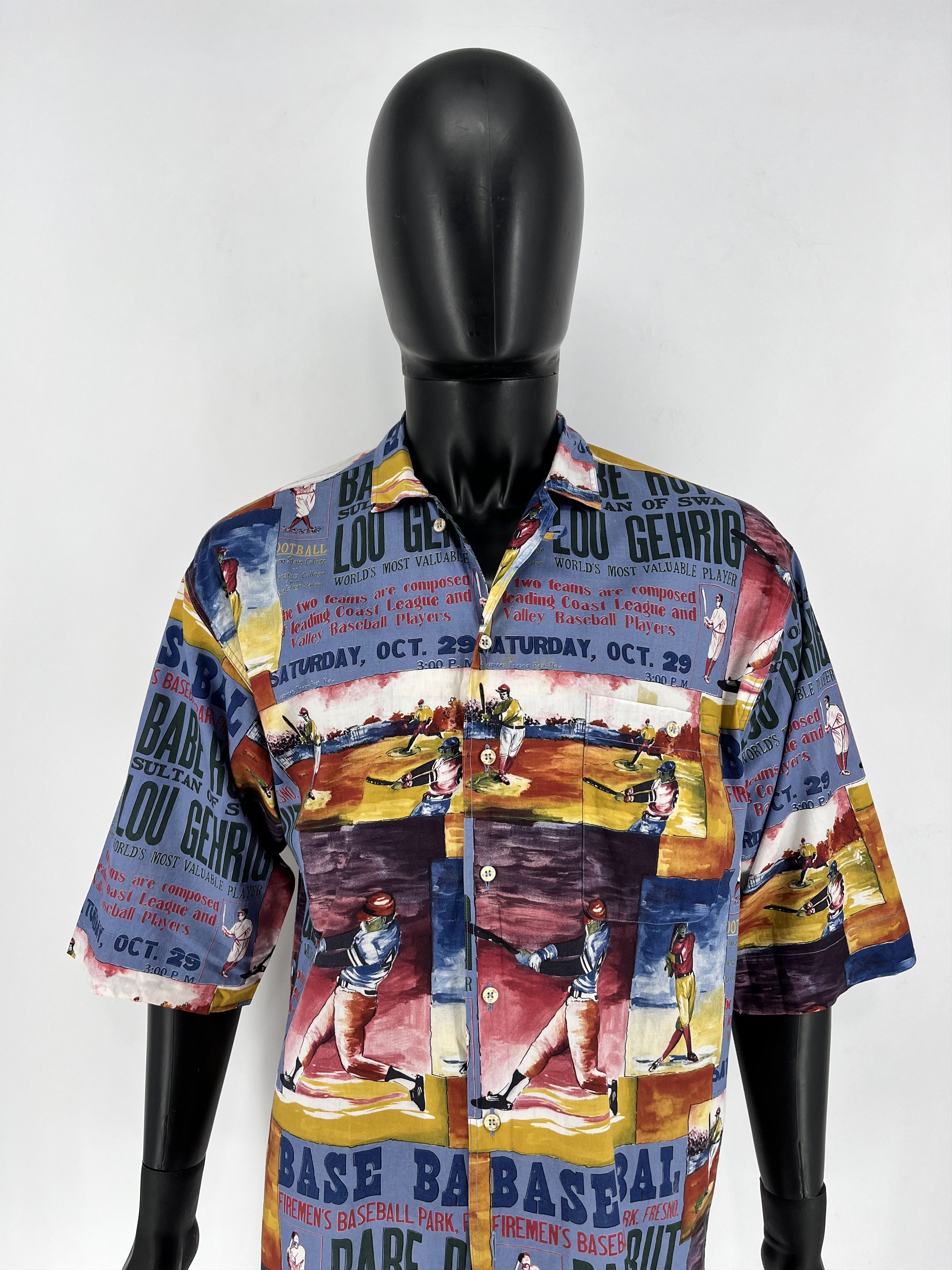 Other Vintage 90s Pensato Print Baseball Hawaiian Button Shirt Size US M / EU 48-50 / 2 - 1 Thumbnail