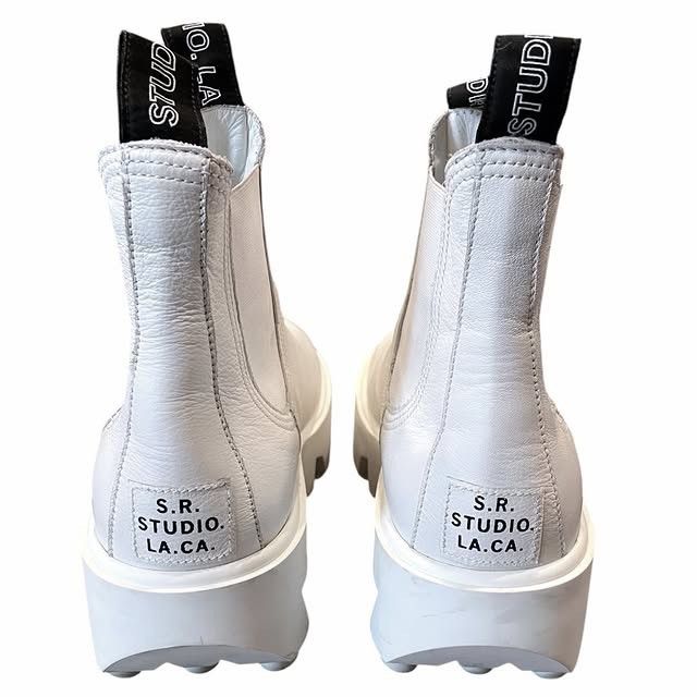 Sterling Ruby S.R. STUDIO. LA. CA. *SAMPLE* White Leather Therapist Boot Size US 11 / EU 44 - 2 Thumbnail