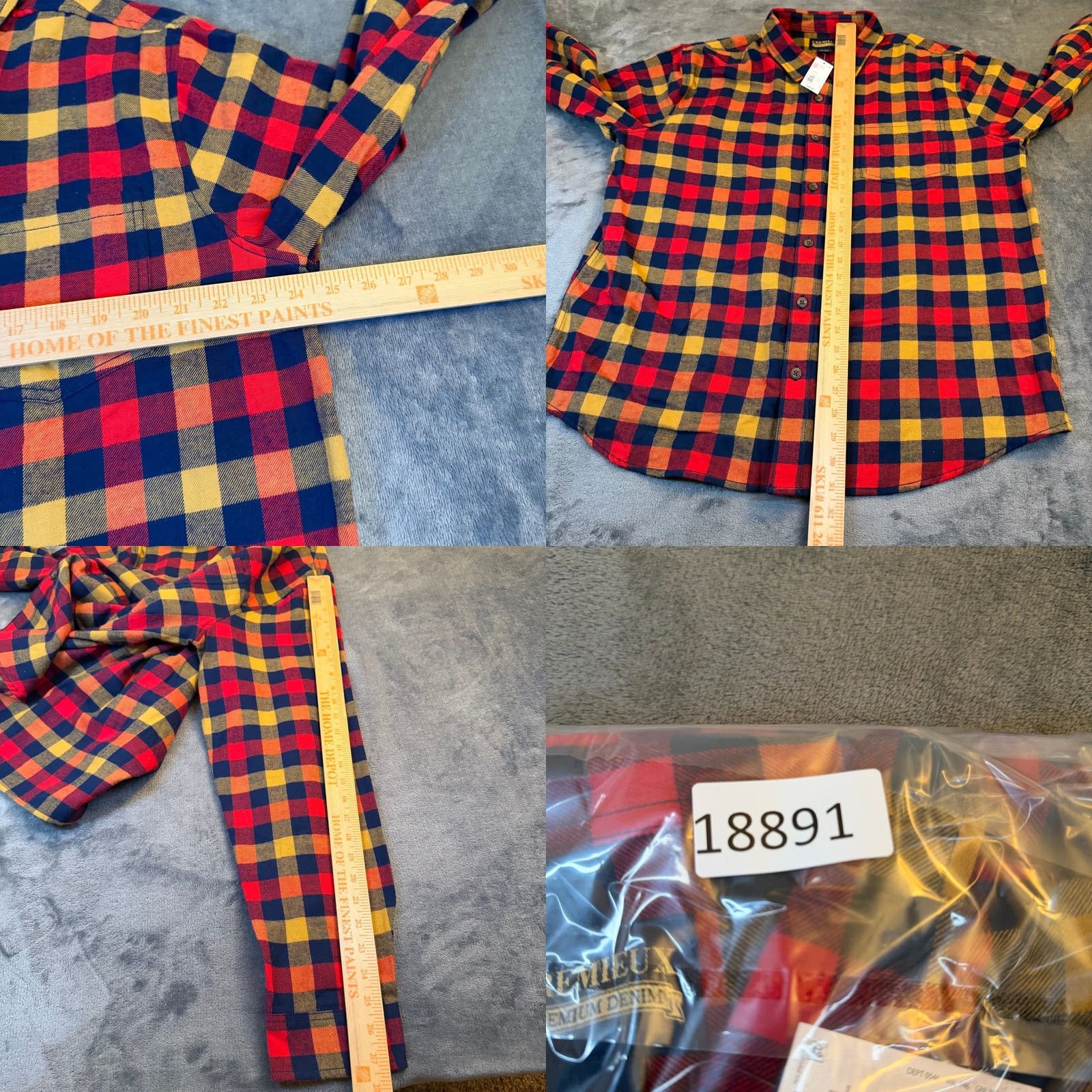 Cremieux Cremieux Premium Denim Flannel Shirt Mens XXL Red Yellow Blue Buffalo Check NWT Size US XXL / EU 58 / 5 - 8 Thumbnail