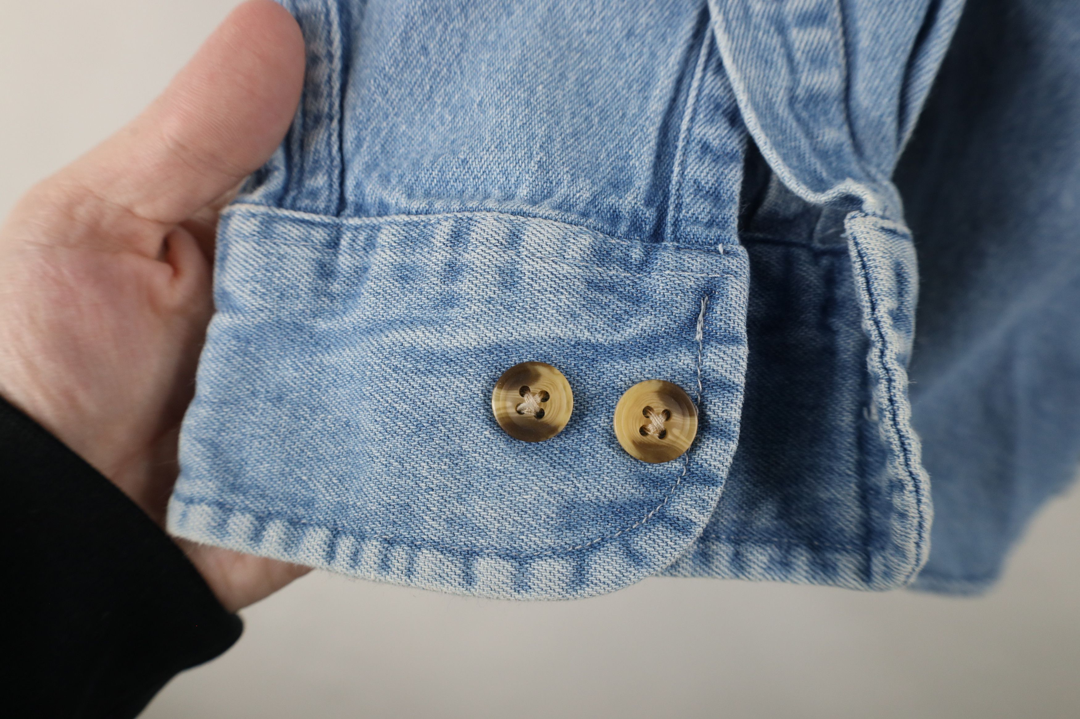 Vintage Vintage 90s Streetwear Jean Button Down Shirt Blue Indigo Size US L / EU 52-54 / 3 - 5 Thumbnail