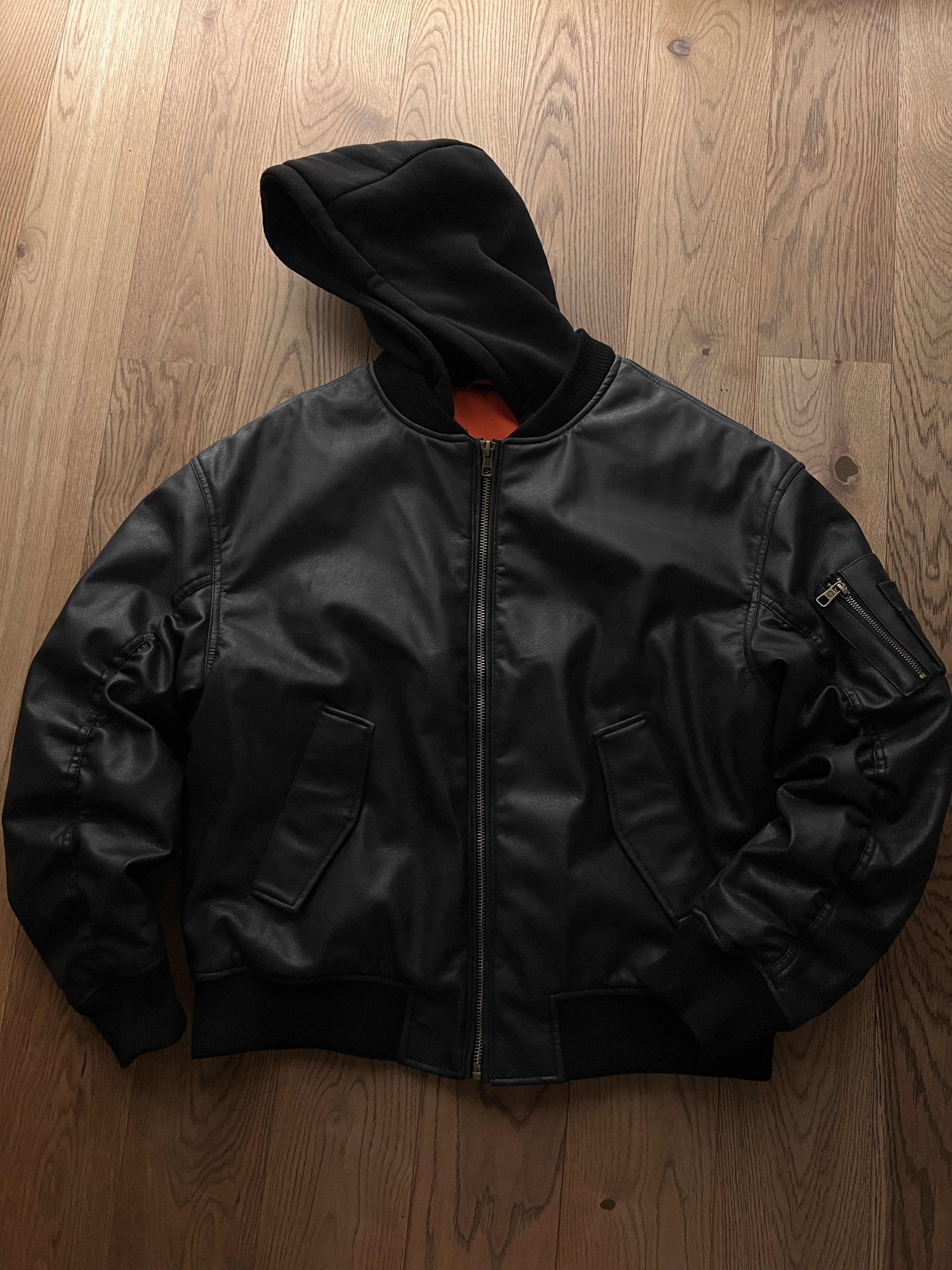 Hysteric Glamour MA-1 leather bomber jacket y2k baggy opium boxy flyer army Size US L / EU 52-54 / 3 - 4 Thumbnail