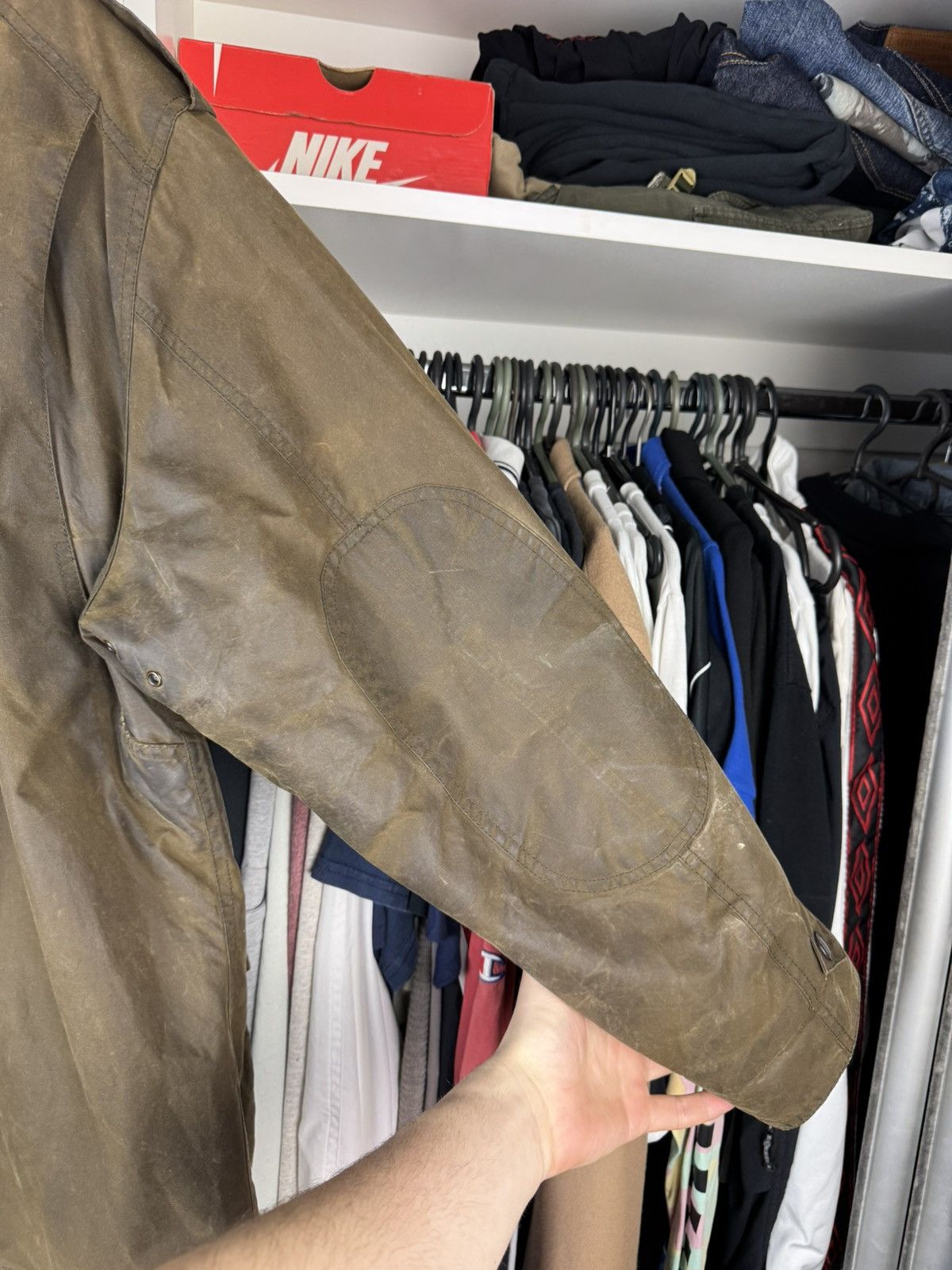 Barbour Vintage Barbour A995 Trooper Waxed Cotton Jacket Mens Size US XL / EU 56 / 4 - 19 Thumbnail