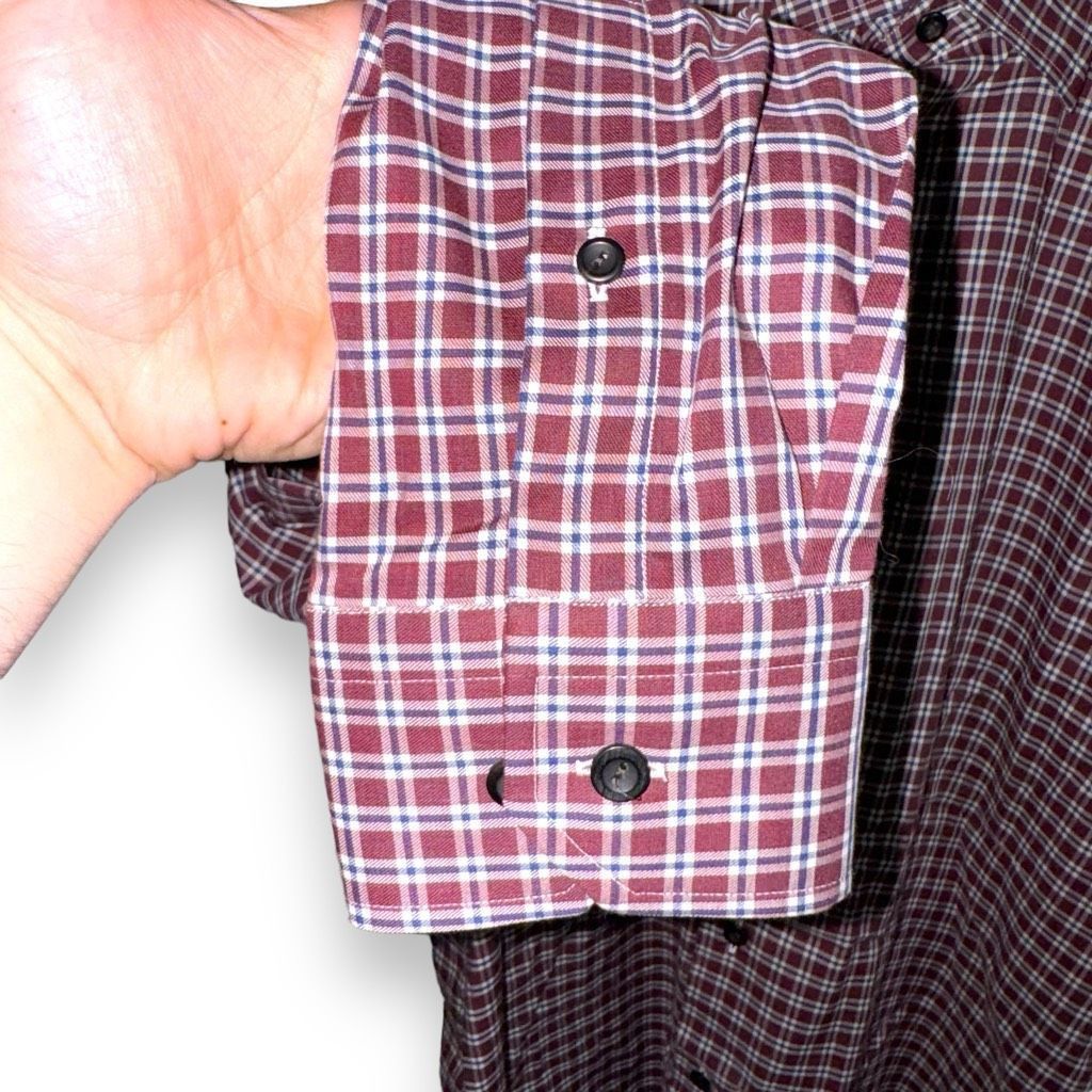 Eton Eton Slim Fit Non-Iron Red Check BD Dress Shirt Size XL 17 Size US XL / EU 56 / 4 - 5 Thumbnail