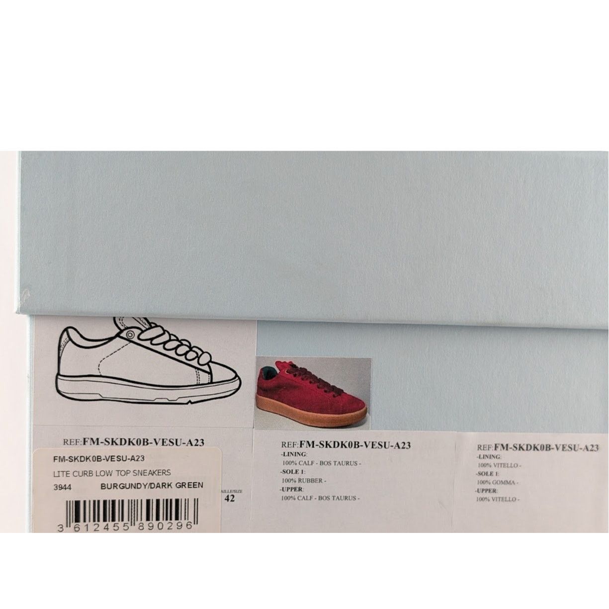 Lanvin o1rshd1 Lite Curb Low-Top Sneakers in Burgundy & Dark Green Size US 9 / EU 42 - 14 Thumbnail