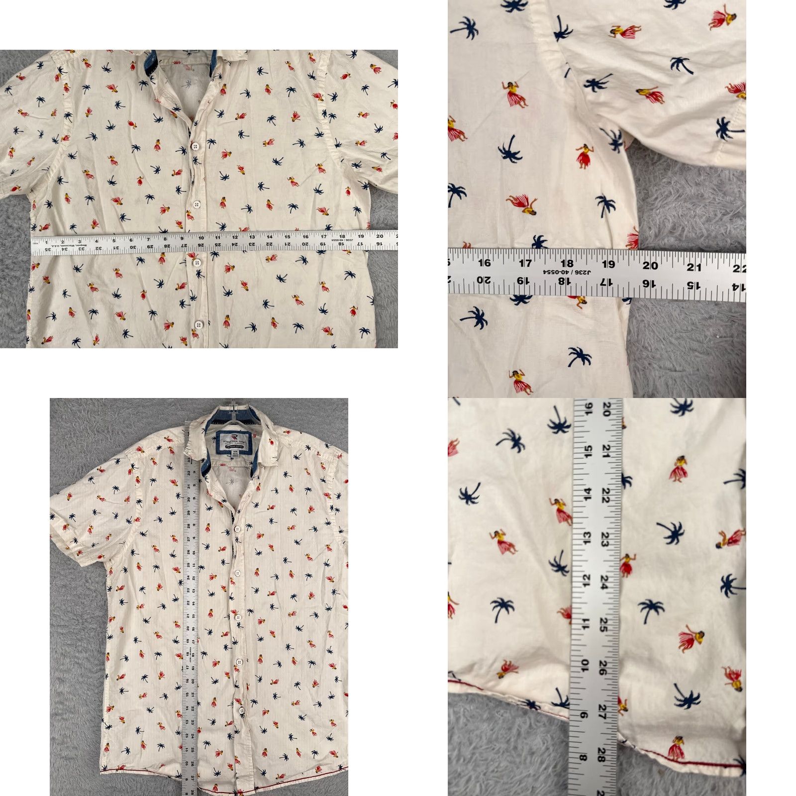 Vintage International Report Hawaiian Shirt Men Medium White Floral Button-Up Collared Casual Summer Regular Fit Size US M / EU 48-50 / 2 - 8 Thumbnail