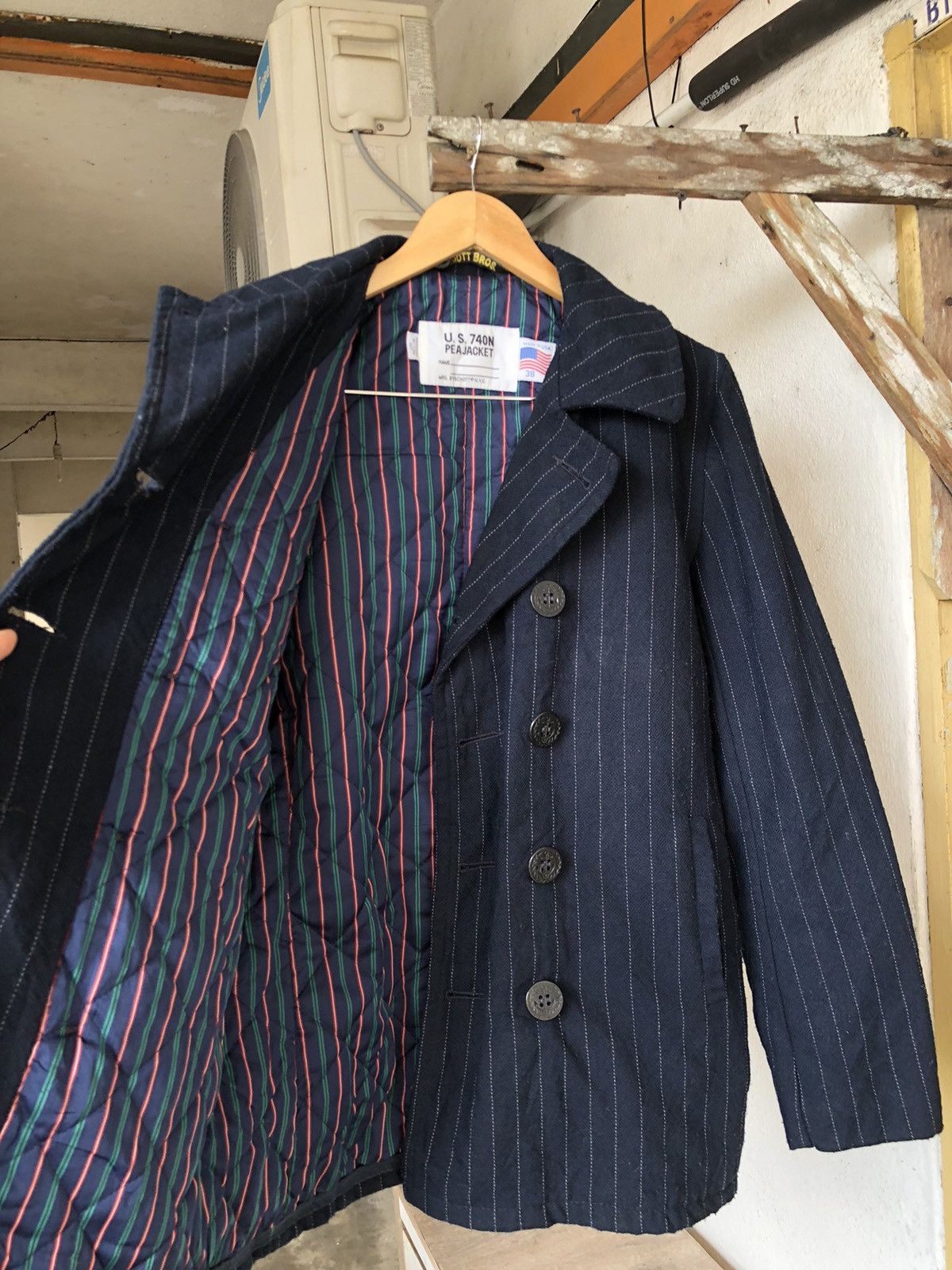 Schott Rare❗️Schott x Takeo Kikuchi Wool Stripe Pea Coat Size US S / EU 44-46 / 1 - 2 Thumbnail