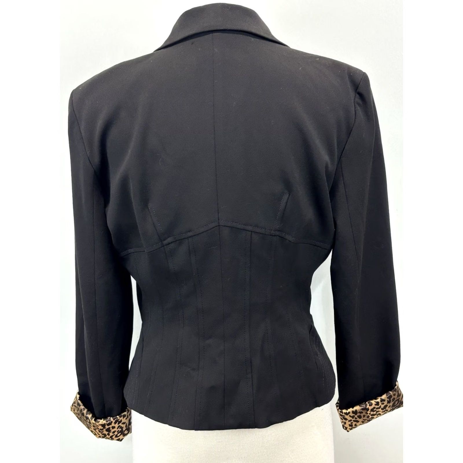 Vintage VINTAGE Caché Blazer Jacket Women 12 Black Corset Style Lace Up Lined 90s Glam Whimsigoth Goth Punk Blazer Women Mens? Size XL / US 12-14 / IT 48-50 - 3 Thumbnail