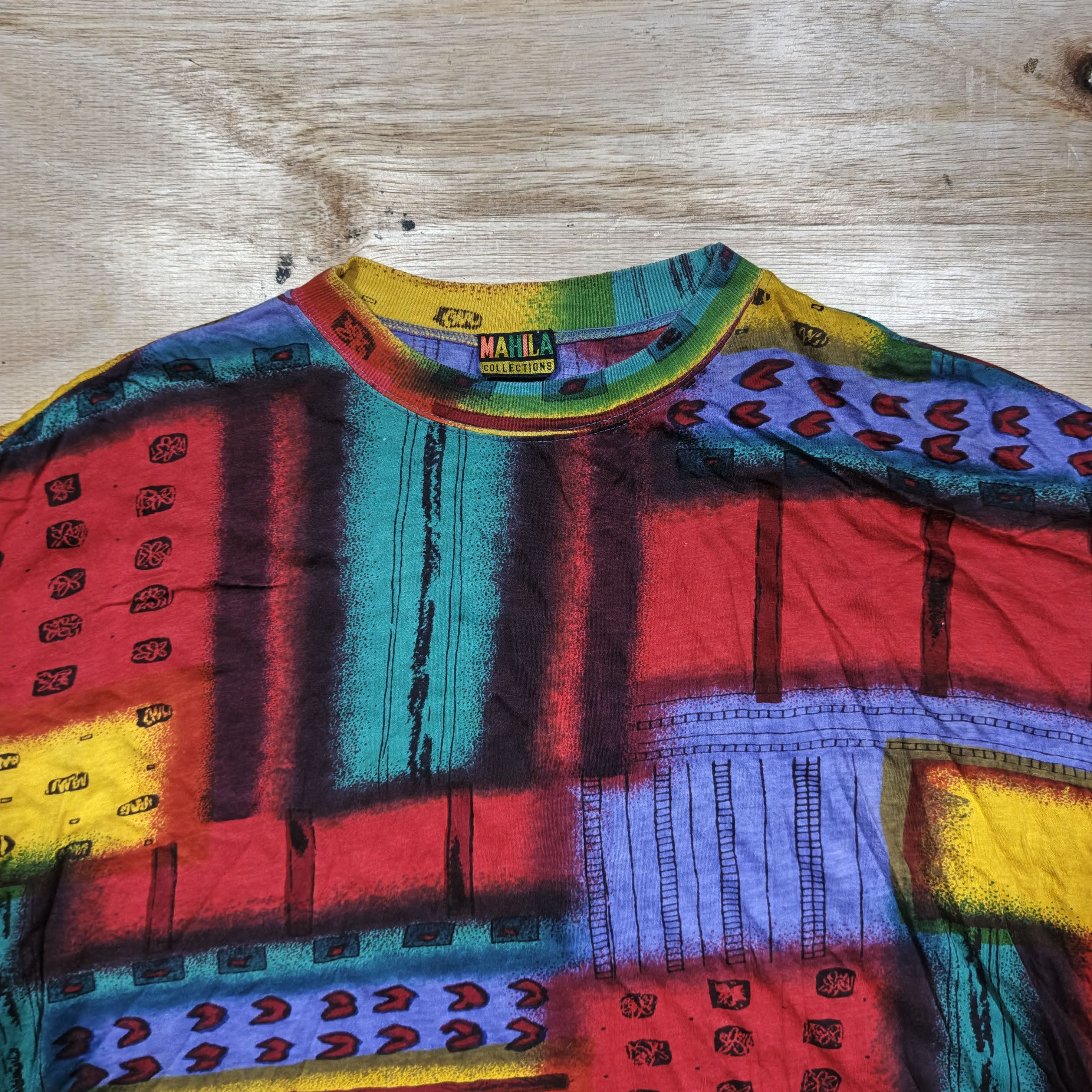 Vintage 90's MAHILA COLLECTIONS Abstract Pattern Aesthetic Size US XL / EU 56 / 4 - 2 Thumbnail