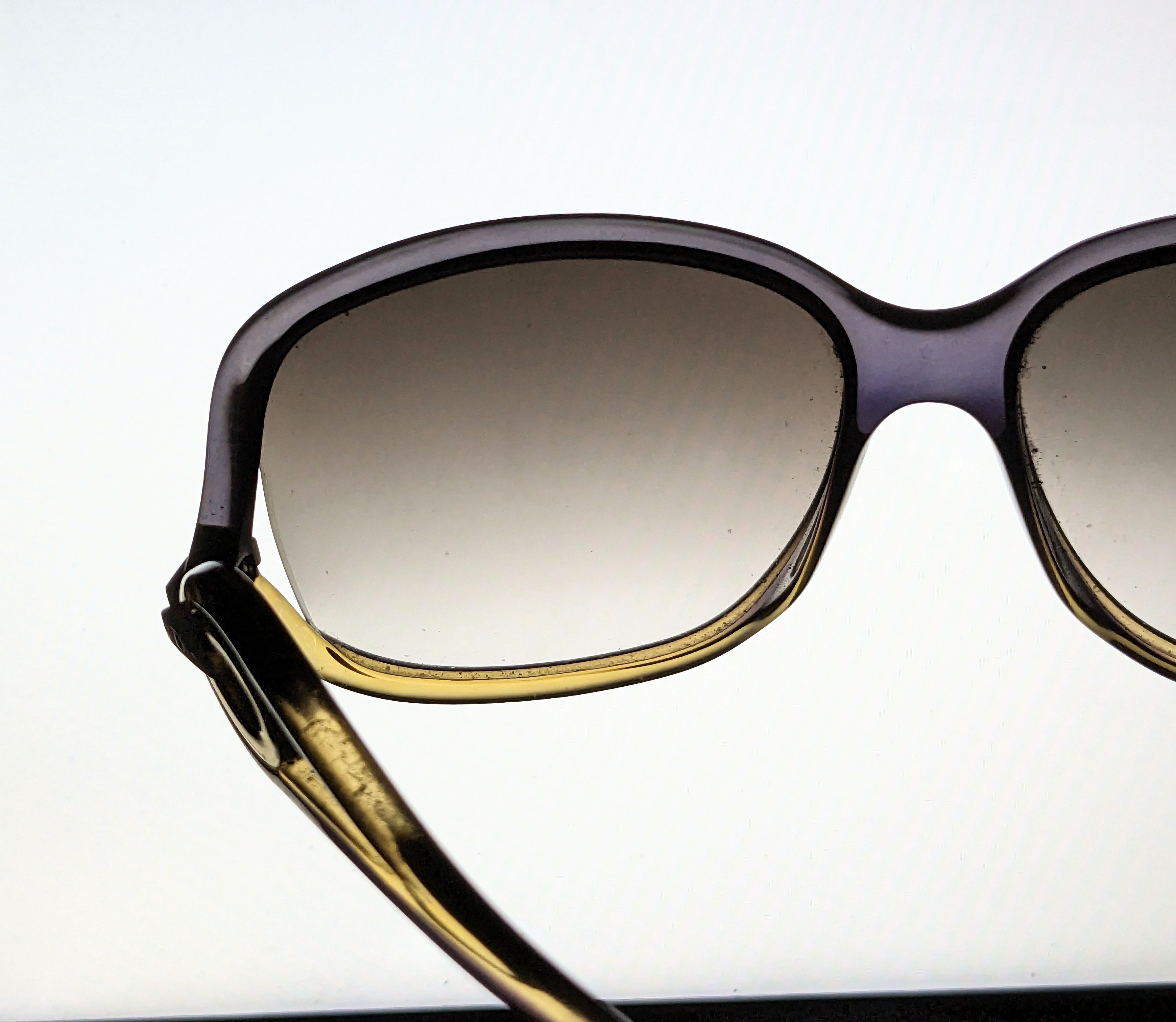 Dior × Vintage Christian Dior Sunglasses Brown Gradient Gold Oversized Size ONE SIZE - 14 Thumbnail