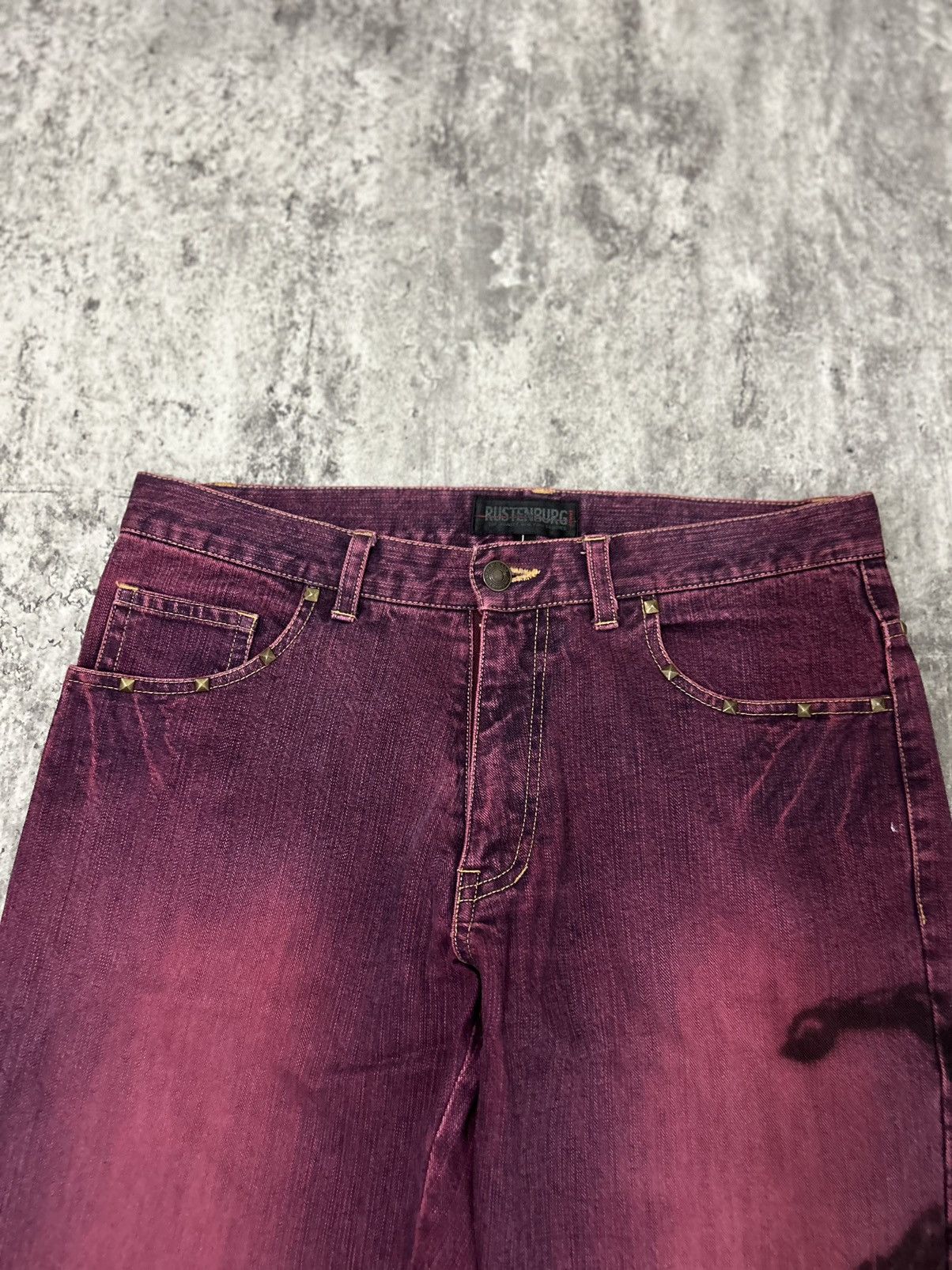 Vintage Rustenburg Homme Scorpion Distressed Jeans Size US 32 / EU 48 - 7 Thumbnail