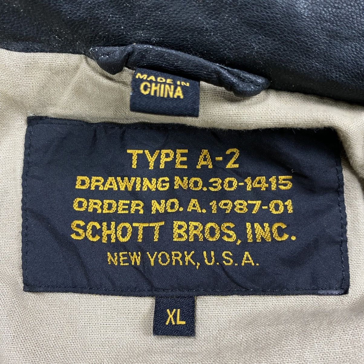 Schott Bros Type A-2 Military Style Bomber Flight Leather Strip Size US XL / EU 56 / 4 - 6 Thumbnail