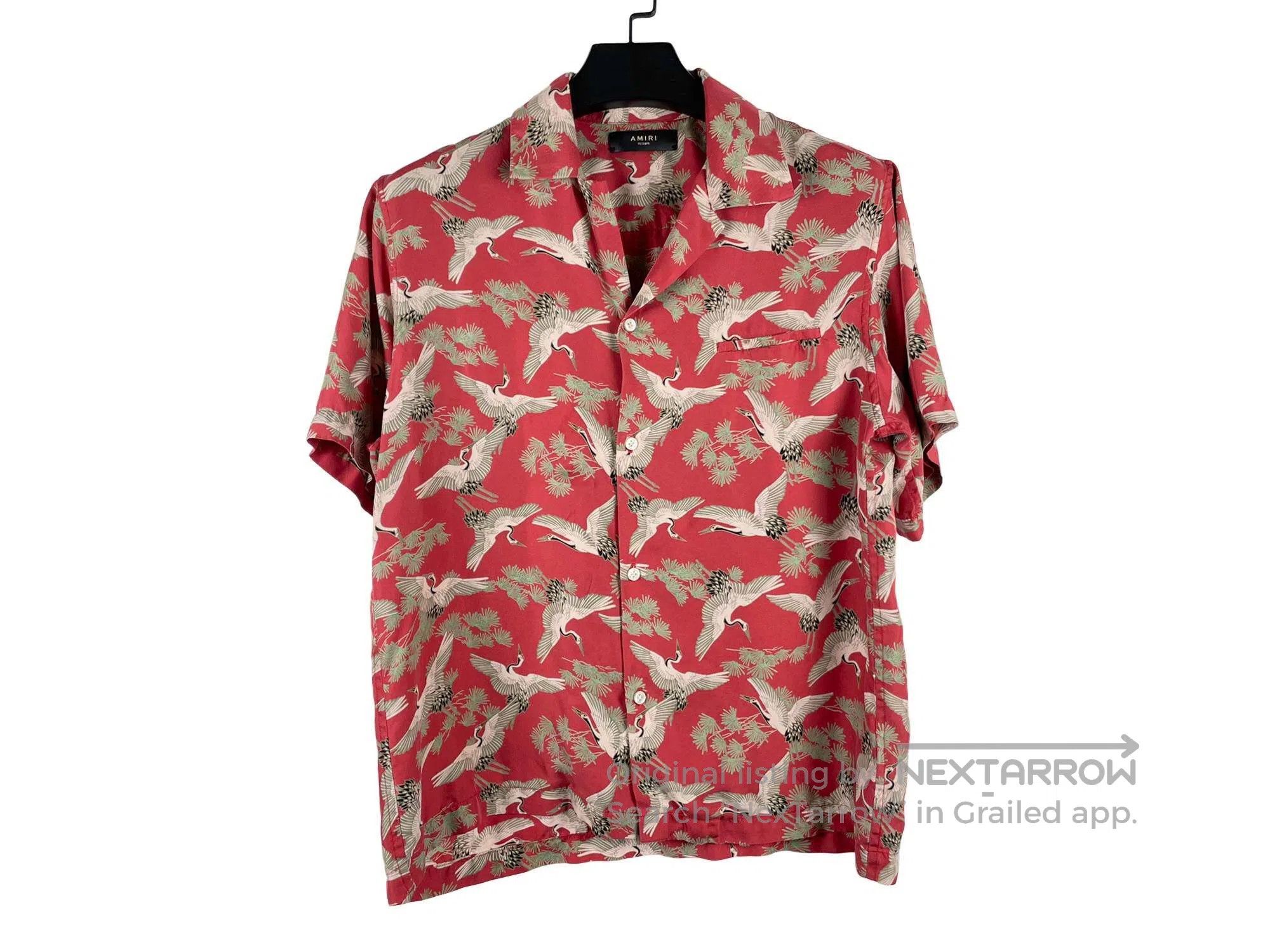 Amiri AMIRI Crane Silk Short Sleeve Shirt A Size US M / EU 48-50 / 2 - 1 Thumbnail