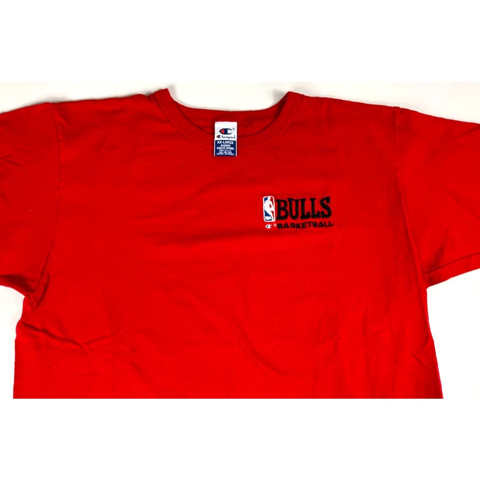 Champion VINTAGE Champion Chicago Bulls NBA T-Shirt Mens XXL Red 90s USA Cotton Short Sleeve Crew Neck Size US XXL / EU 58 / 5 - 3 Thumbnail