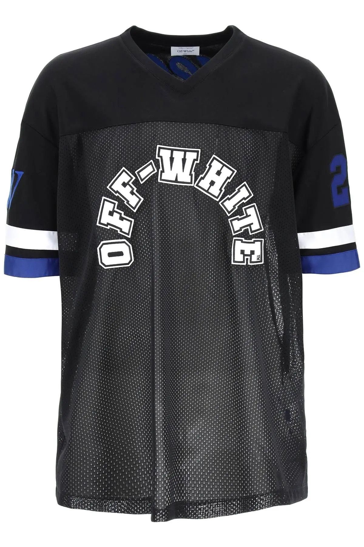 image of Off White O1S22I1N0124 Football T-Shirt In Black, Men's (Size Large)