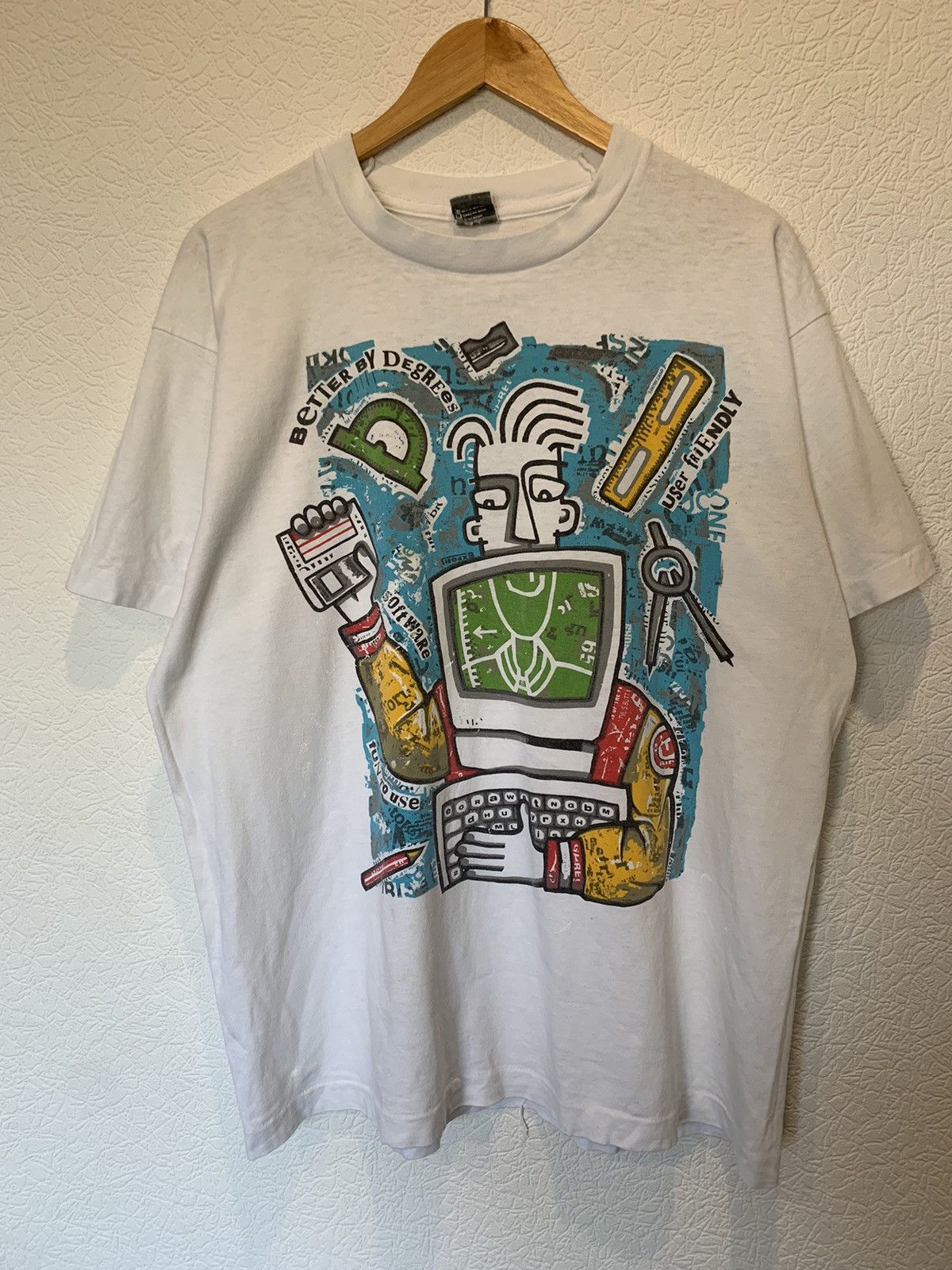 Image of Apple Mackintosh Vintage T-Shirt 90’S in White, Men's (Size XL)