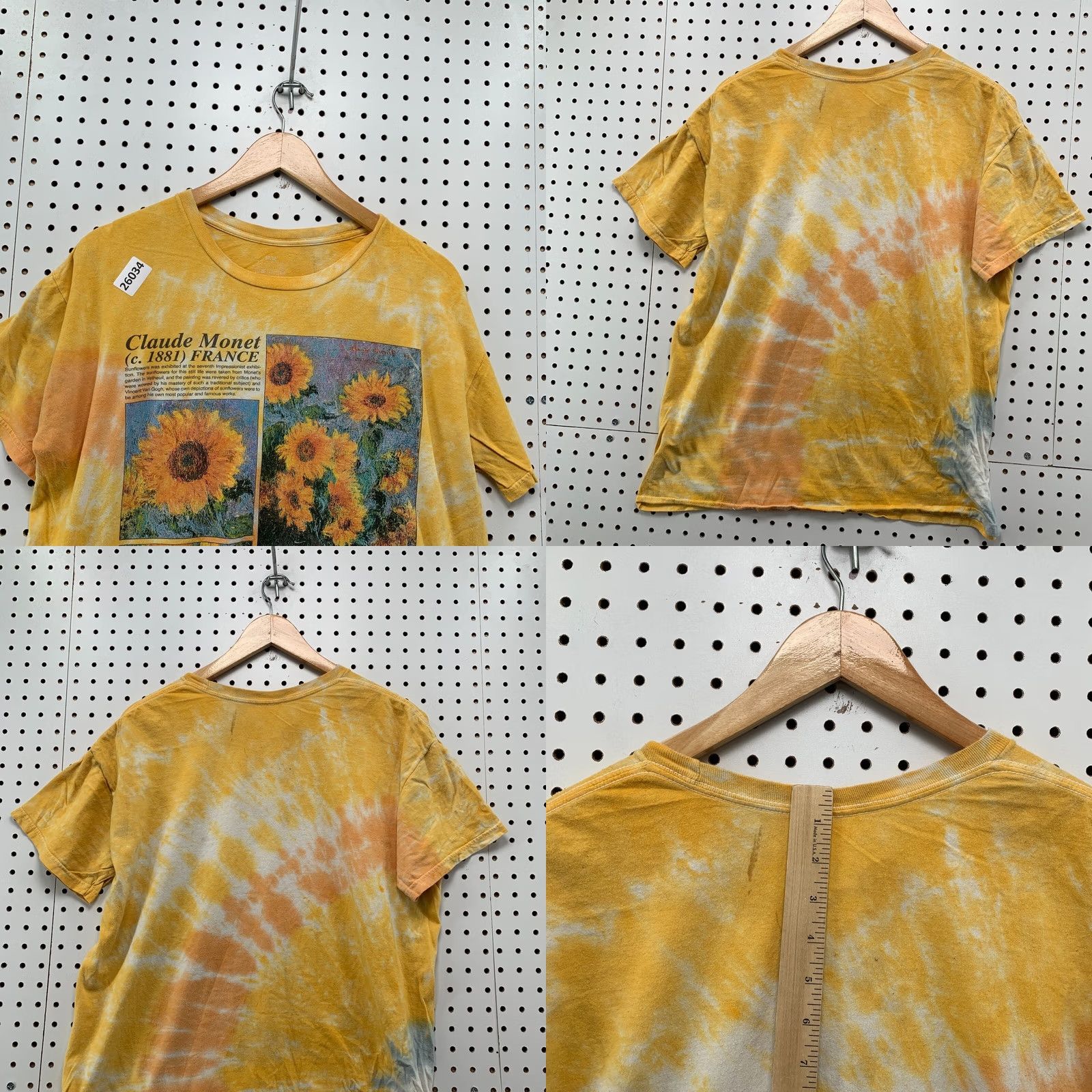 Fruit Of The Loom Sunflower Shirt Yellow Ti Dye Tournesols France Adult Medium Flower Tee 22x25.5 Size US M / EU 48-50 / 2 - 8 Thumbnail