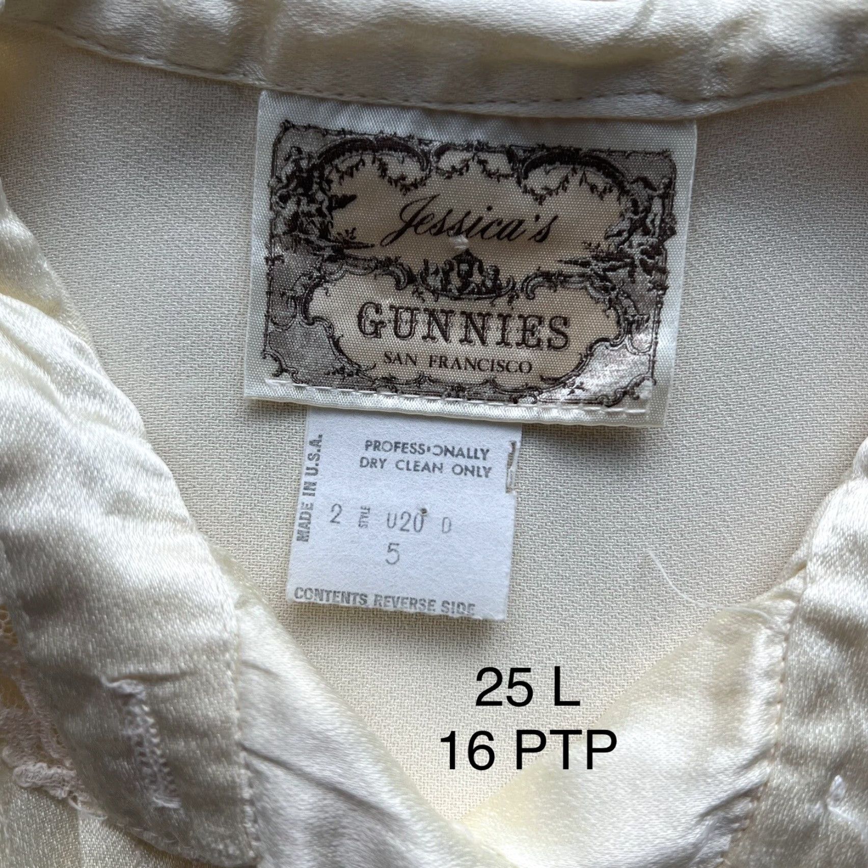 Vintage VINTAGE Gunnies Blouse Shirt Women 5 Ivory 70s Western Embroidered Satin Rayon Angel Logo Casual Sleeve Long Size S / US 4 / IT 40 - 6 Thumbnail