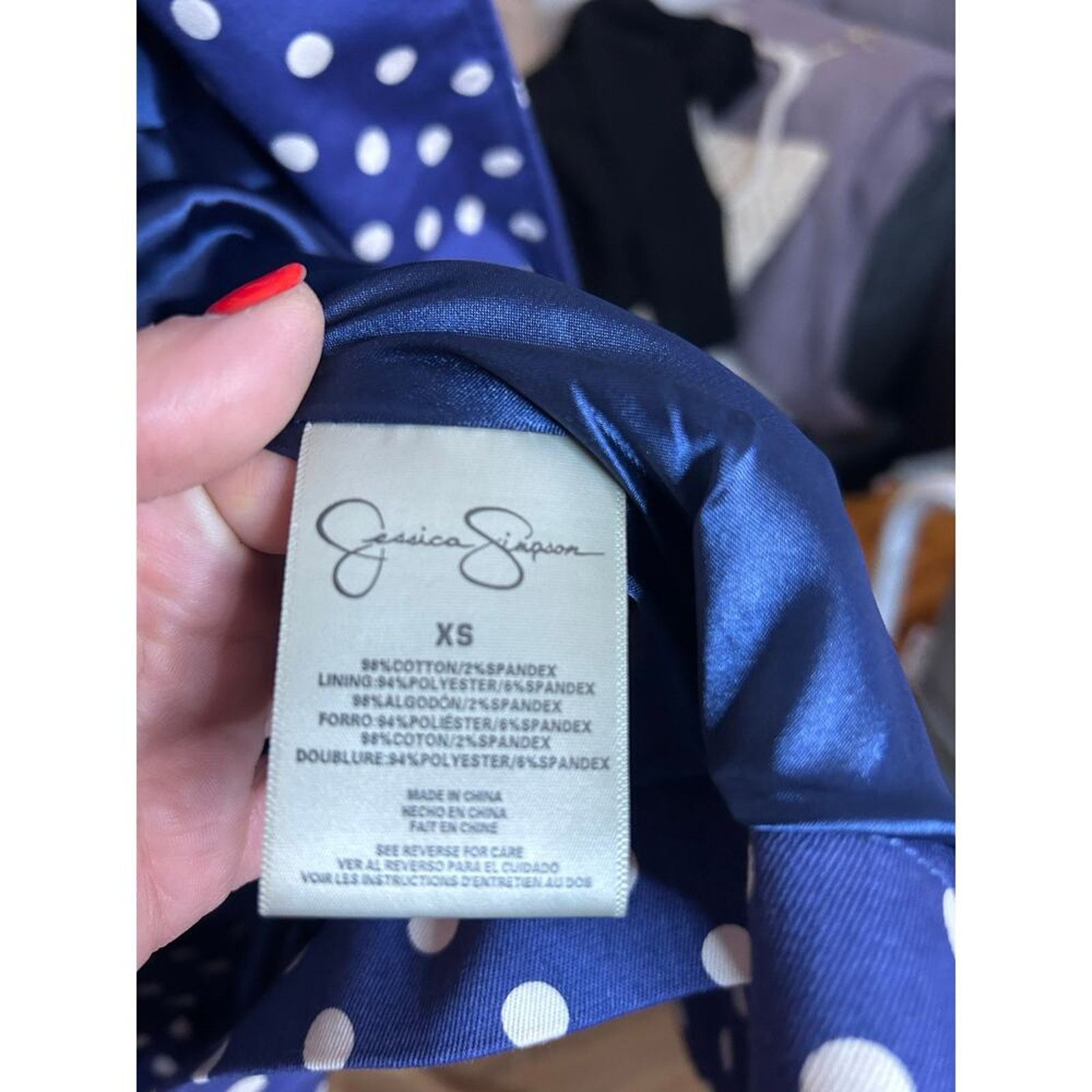 Jessica Simpson NWT-Jessica Simpson Blue Polka Dot Belted Trench Coat-XS Size XS / US 0-2 / IT 36-38 - 5 Thumbnail