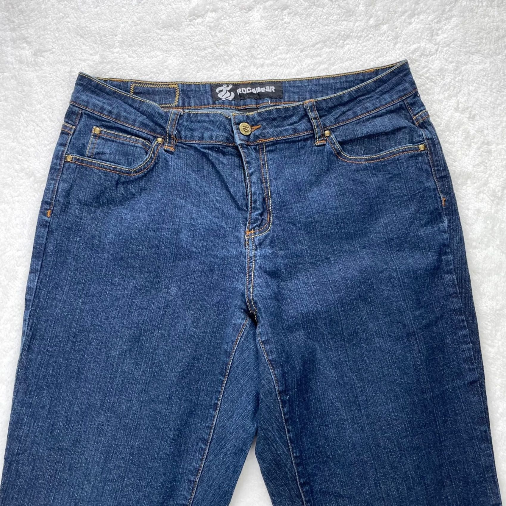 Rocawear VINTAGE Rocawear Jeans Womens 16 Blue Embroidered 90s Hip Hop NYC Jeans Size 38" / US 16 / IT 52 - 6 Thumbnail