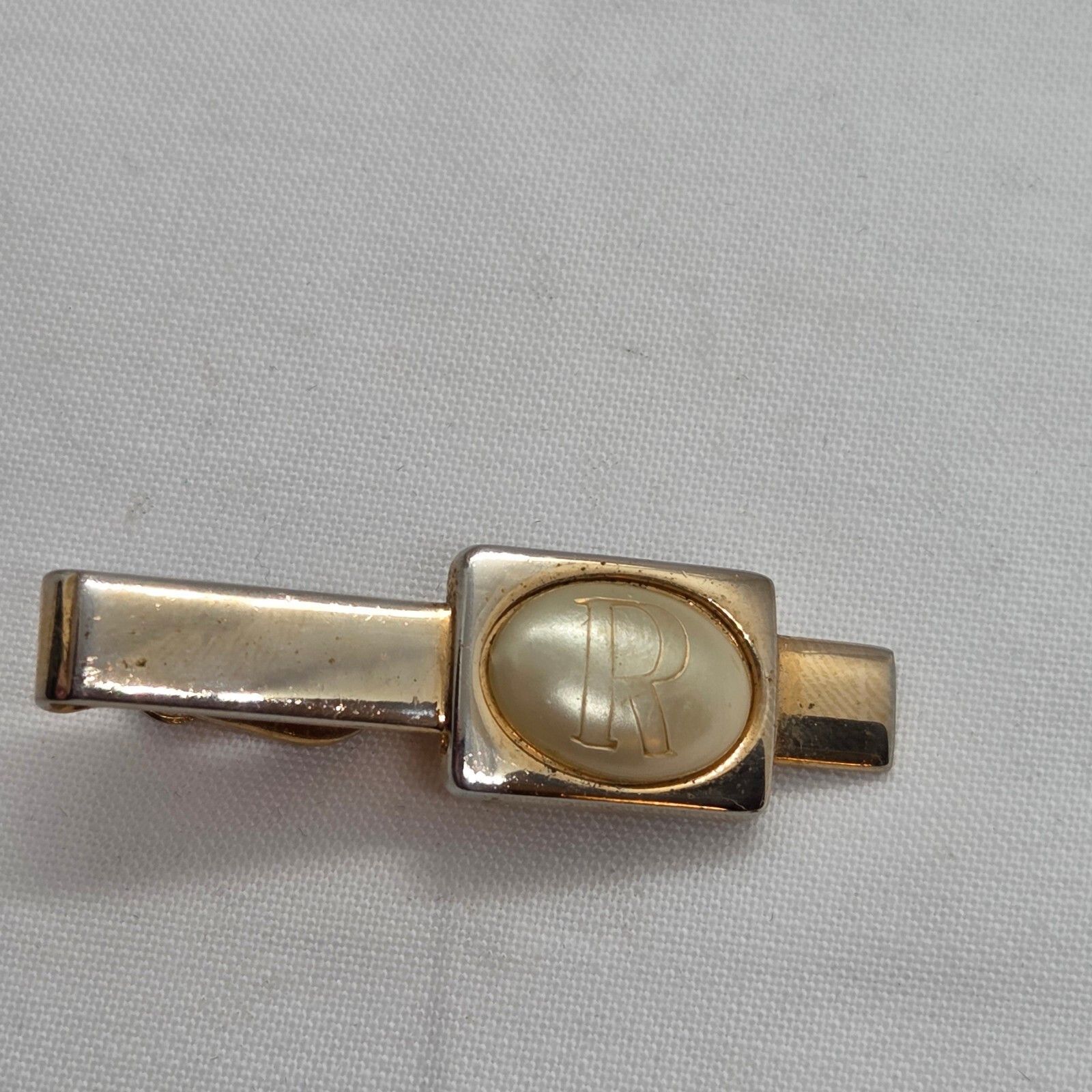 Vintage Swank Mop "R" Carved Tie Bar, Men's — image 6 of 6