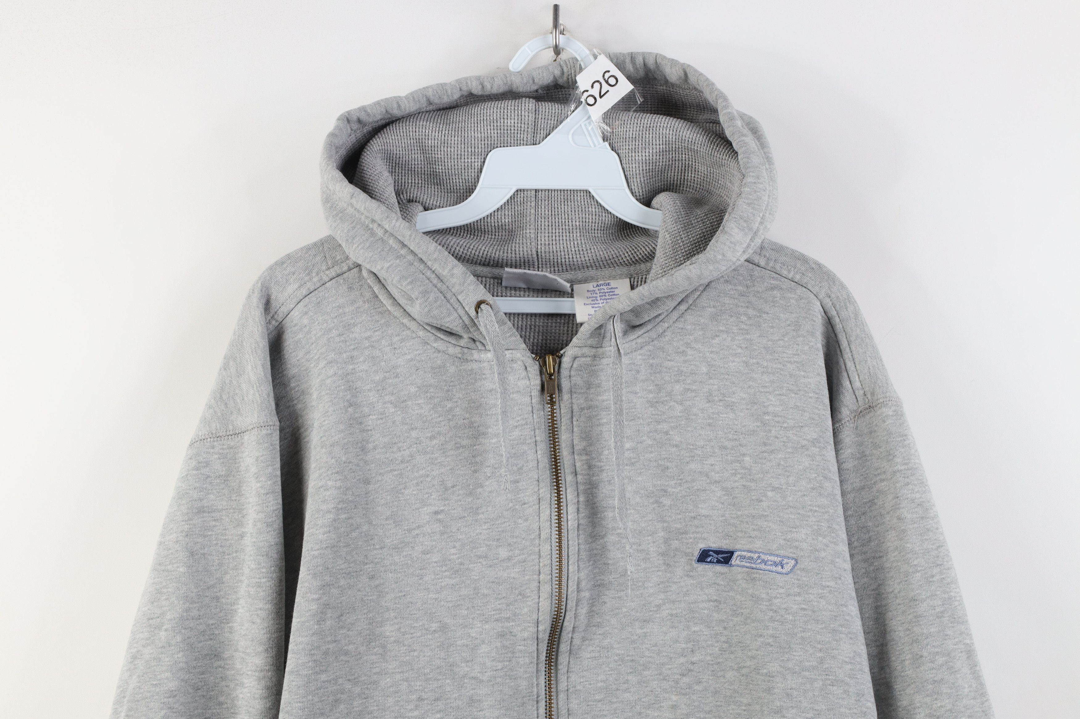 Reebok Vintage 90s Reebok Spell Out Full Zip Hoodie Sweatshirt Size US L / EU 52-54 / 3 - 2 Thumbnail