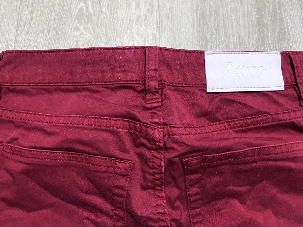 Acne Studios Womens Acne Studios Flex Satin Red Cotton Stretch Pant Jeans Size 28" / US 6 / IT 42 - 22 Thumbnail