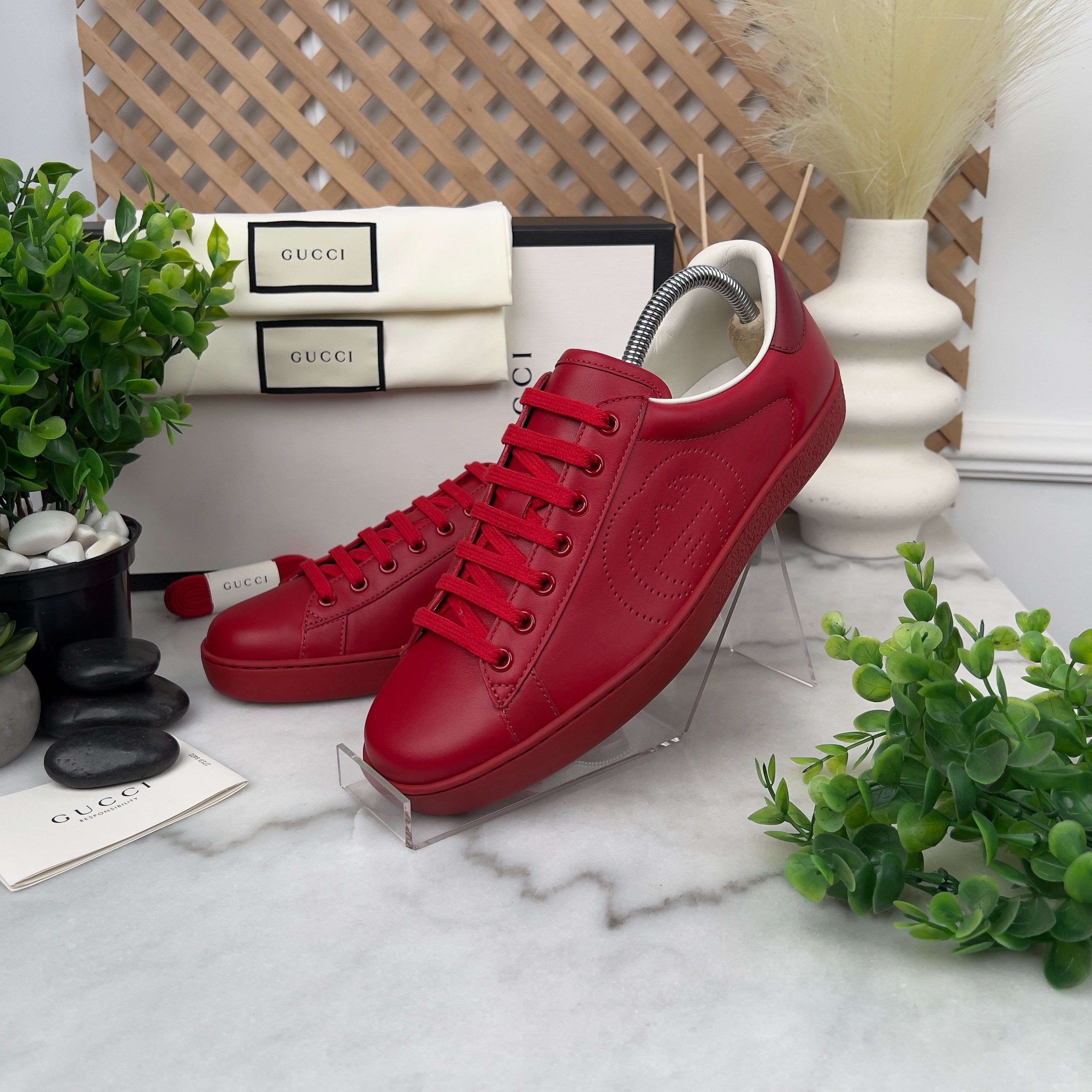 Gucci NEW GUCCI Ace Interlocking GG Sneaker Leather Size US 7.5 / EU 40-41 - 2 Thumbnail