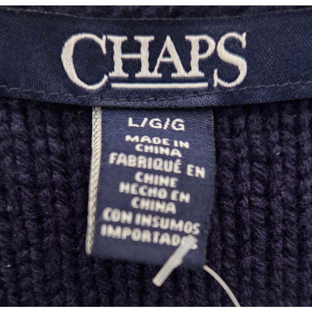Chaps Ralph Lauren Ralph Lauren Chaps Blue Quilted V-Neck Sweater - Large Size L / US 10 / IT 46 - 6 Thumbnail