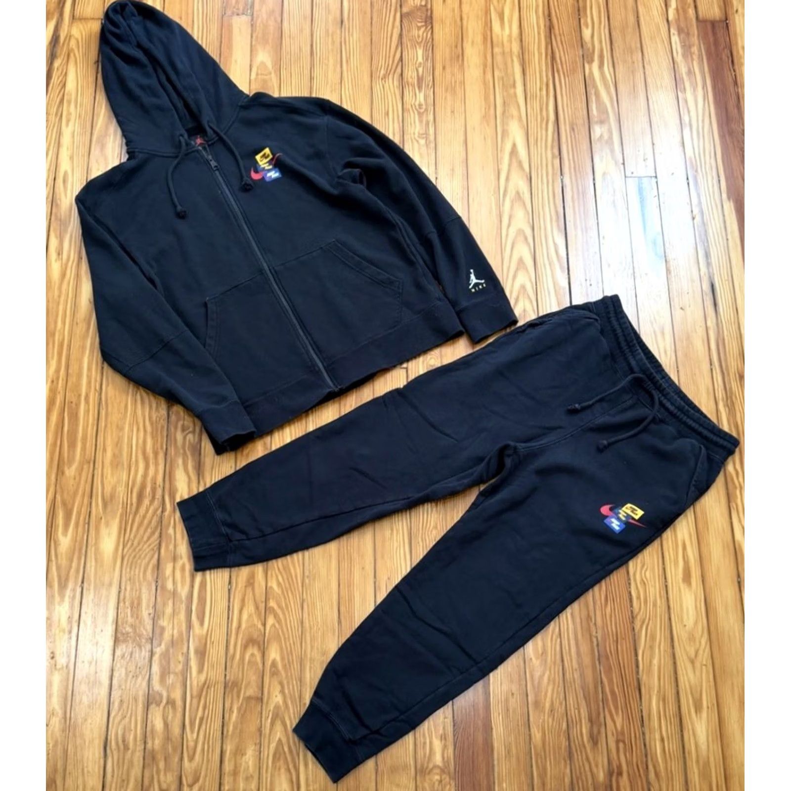 Jordan Brand Air Jordan Sweatshirt Sweatpants Jumpman Men’s 2 Piece Tracksuit Hoodie Pants Black M/L Fall Winter Regular Size Mens Size US M / EU 48-50 / 2 - 2 Thumbnail