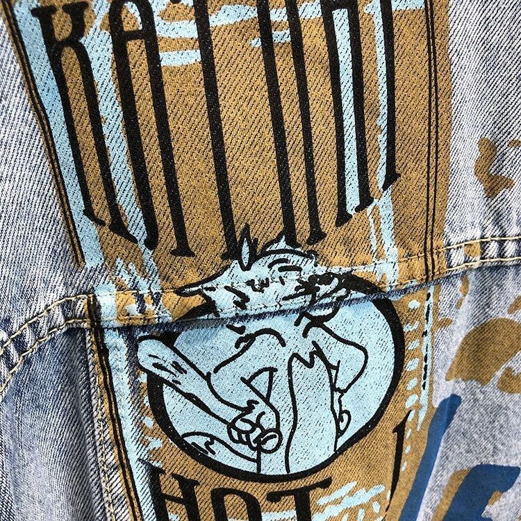 Cartoon Network Tommy & Jerry Jean Jacket Full Printed Streertwear Cool Size US XL / EU 56 / 4 - 4 Thumbnail