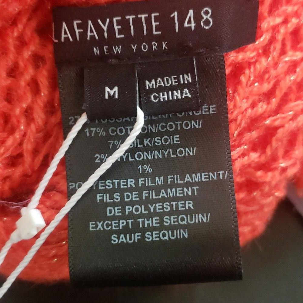 Designer CT1610 LAFAYETTE 148 Orange Knit Sleeveless Sweater M Size M / US 6-8 / IT 42-44 - 5 Thumbnail