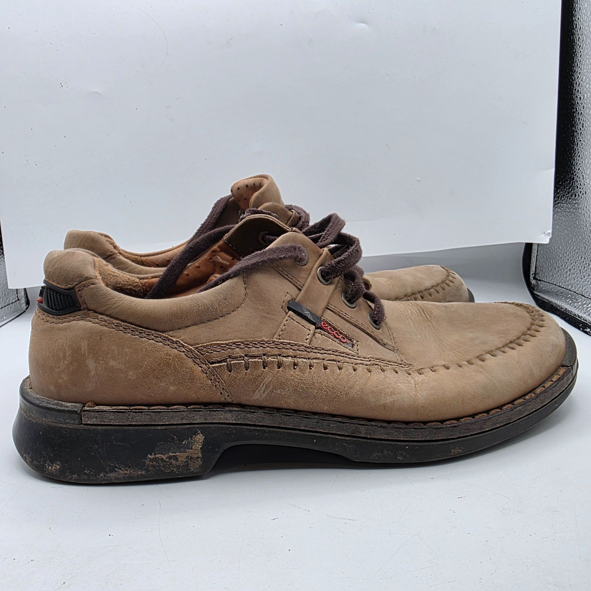 Ecco Ecco Fusion II Mens Size 42 Leather Casual Shoes Brown Moc T Size US 8.5 / EU 41-42 - 11 Thumbnail
