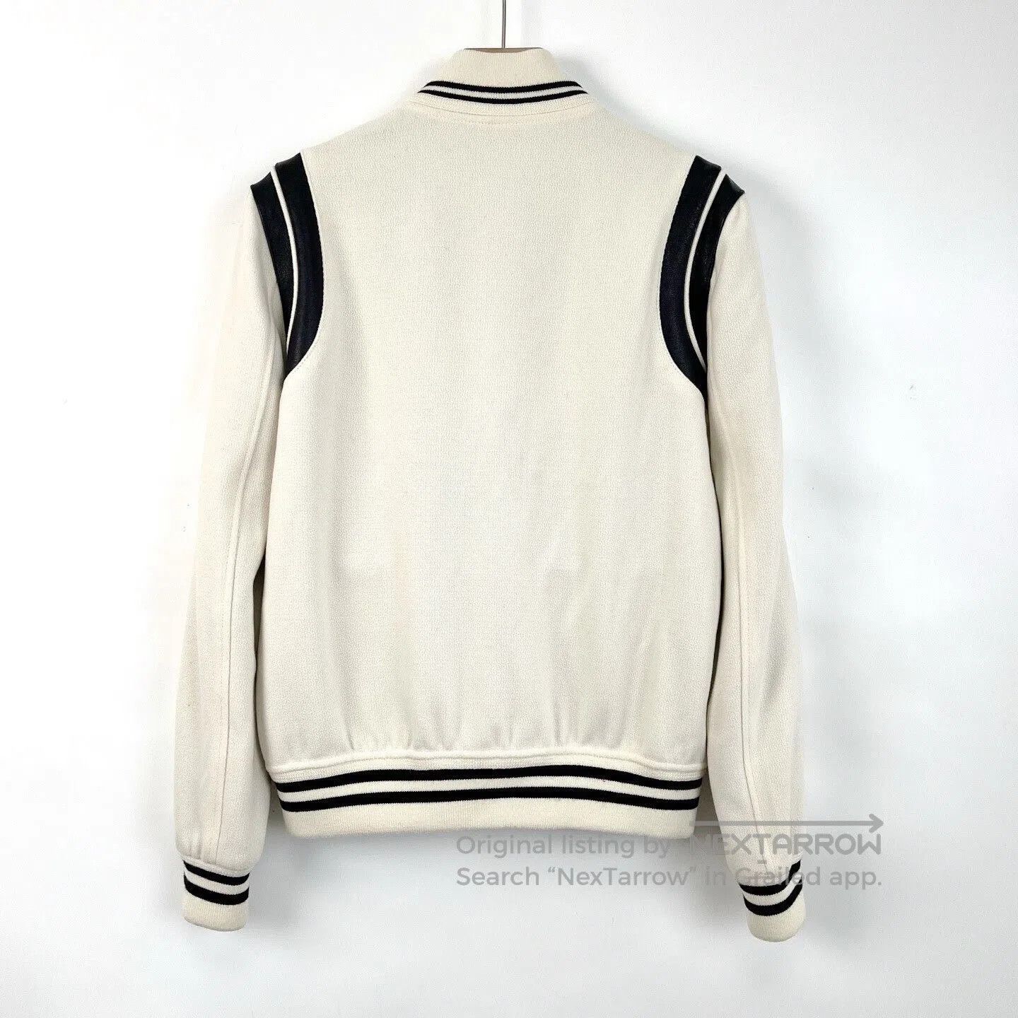Saint Laurent Paris Saint Laurent Cream Baseball Jacket. Size US M / EU 48-50 / 2 - 2 Thumbnail
